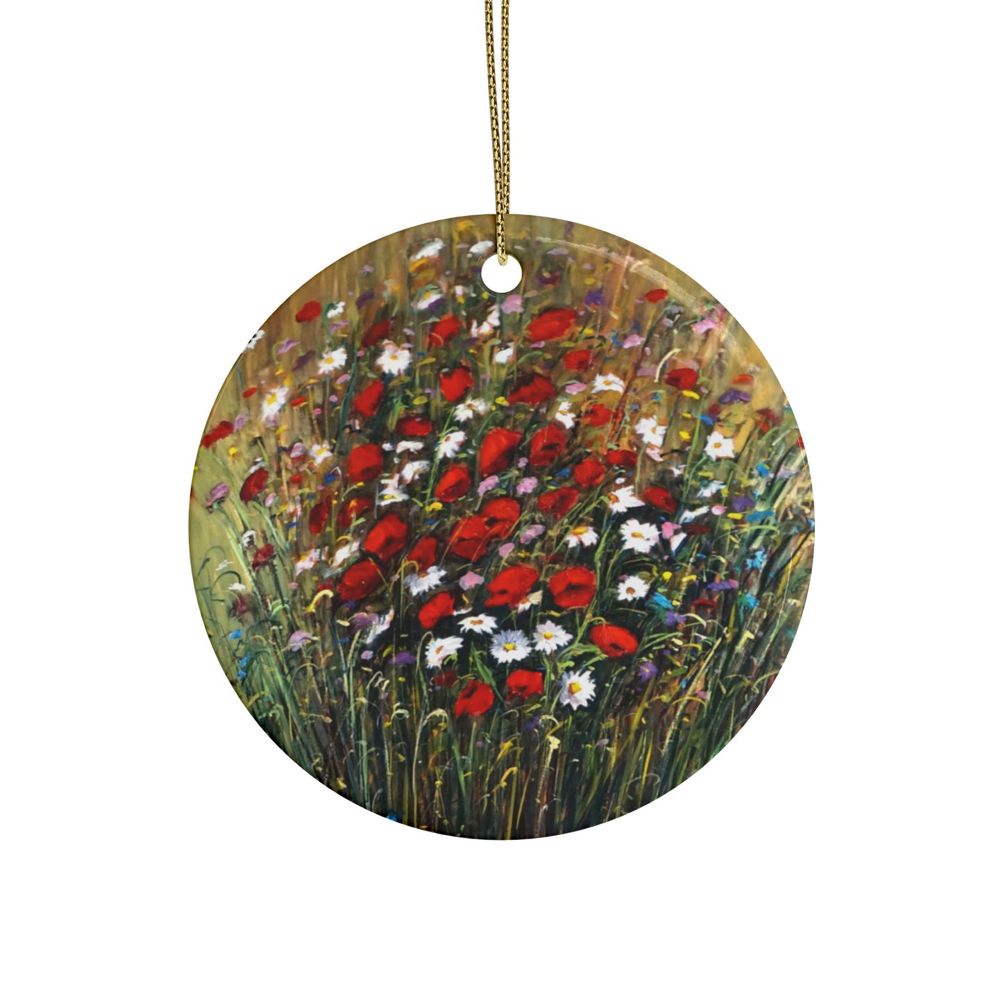 CERAMIC ORNAMENTS - WILD POPPIES AND DAISIES