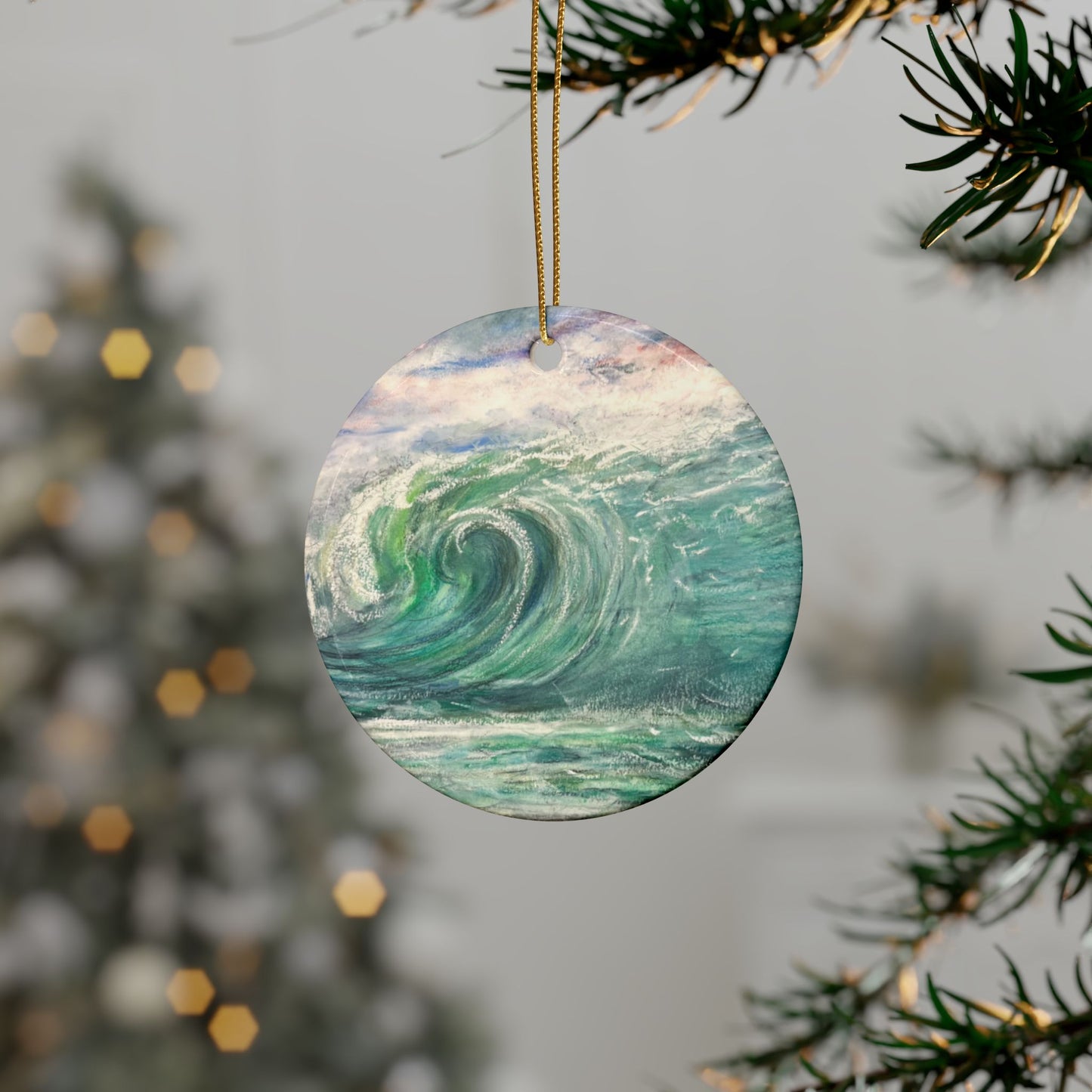 CERAMIC ORNAMENTS - HORIZON'S EMBRACE: A MAJESTIC DISTANT WAVE