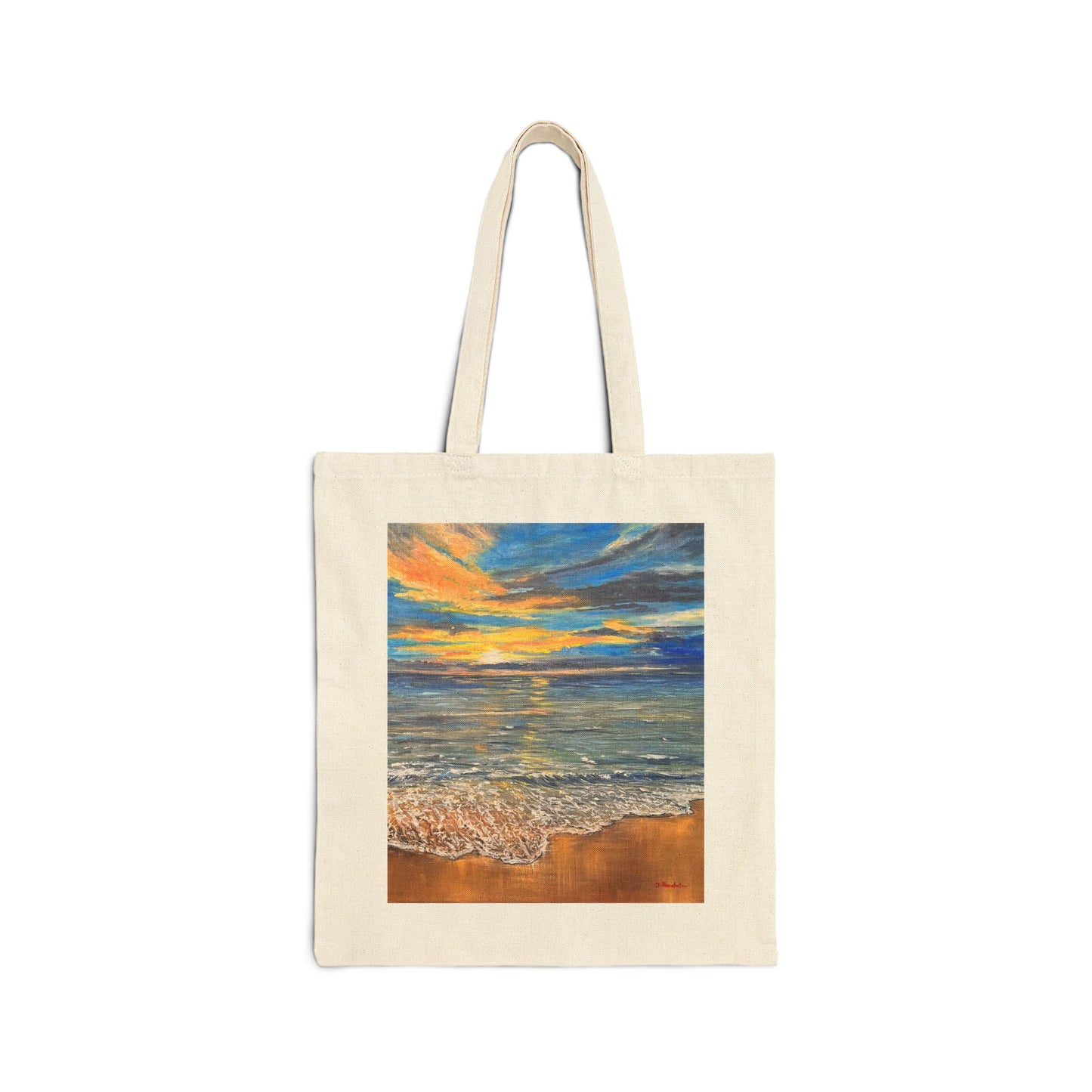 COTTON CANVAS TOTE BAG - GOLDEN HORIZON: EMBRACING HAWAII'S BREATHTAKING SUNRISE