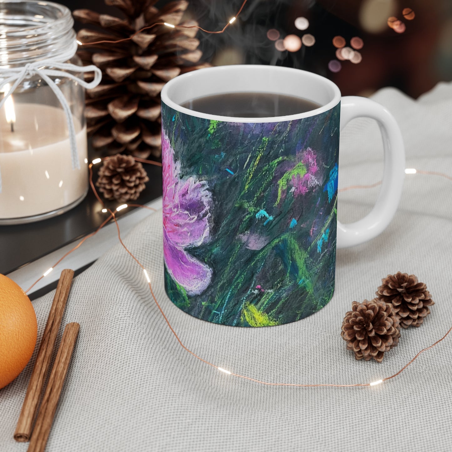 MUG 11oz - PINK BLOSSOM: SERENE ELEGANCE