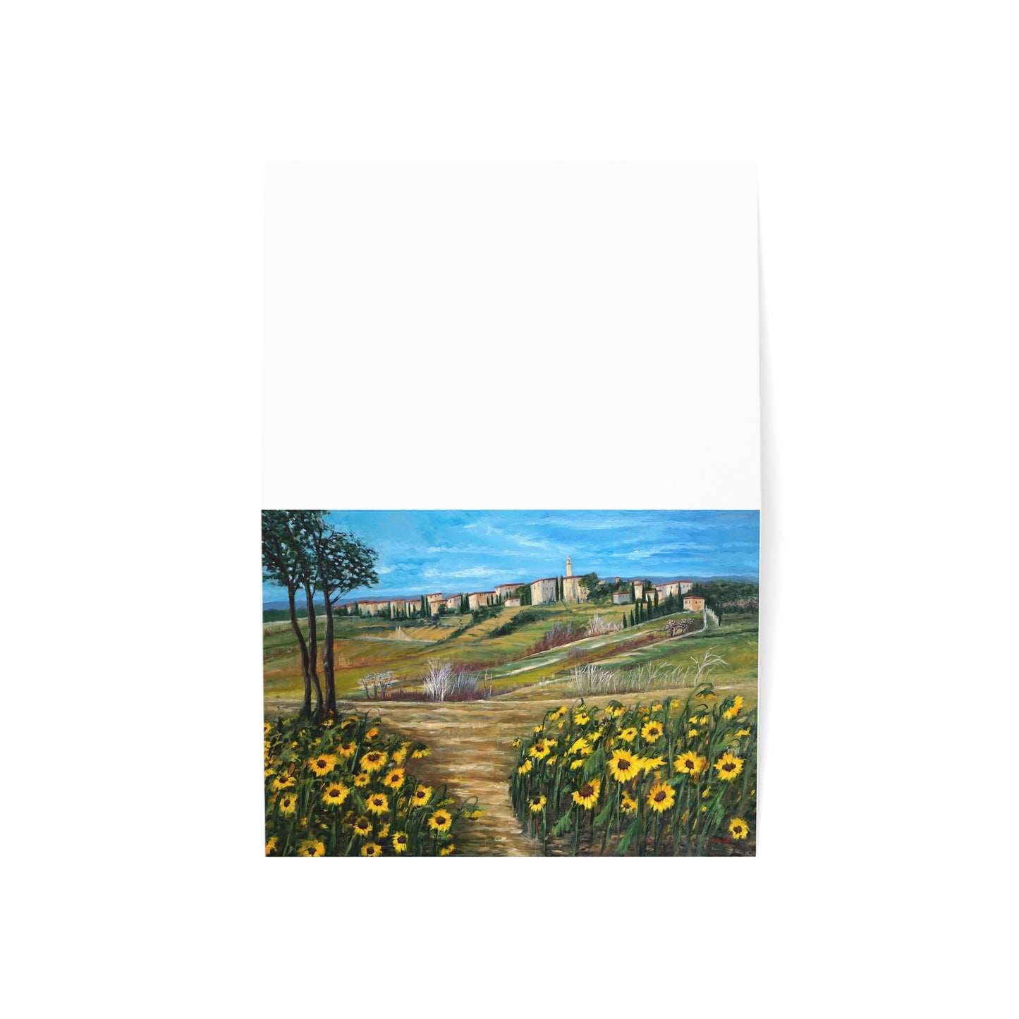 GREETING CARDS (1, 10, 30, and 50pcs)- THE PATH THROUGH THE SUNFLOWER FIELD