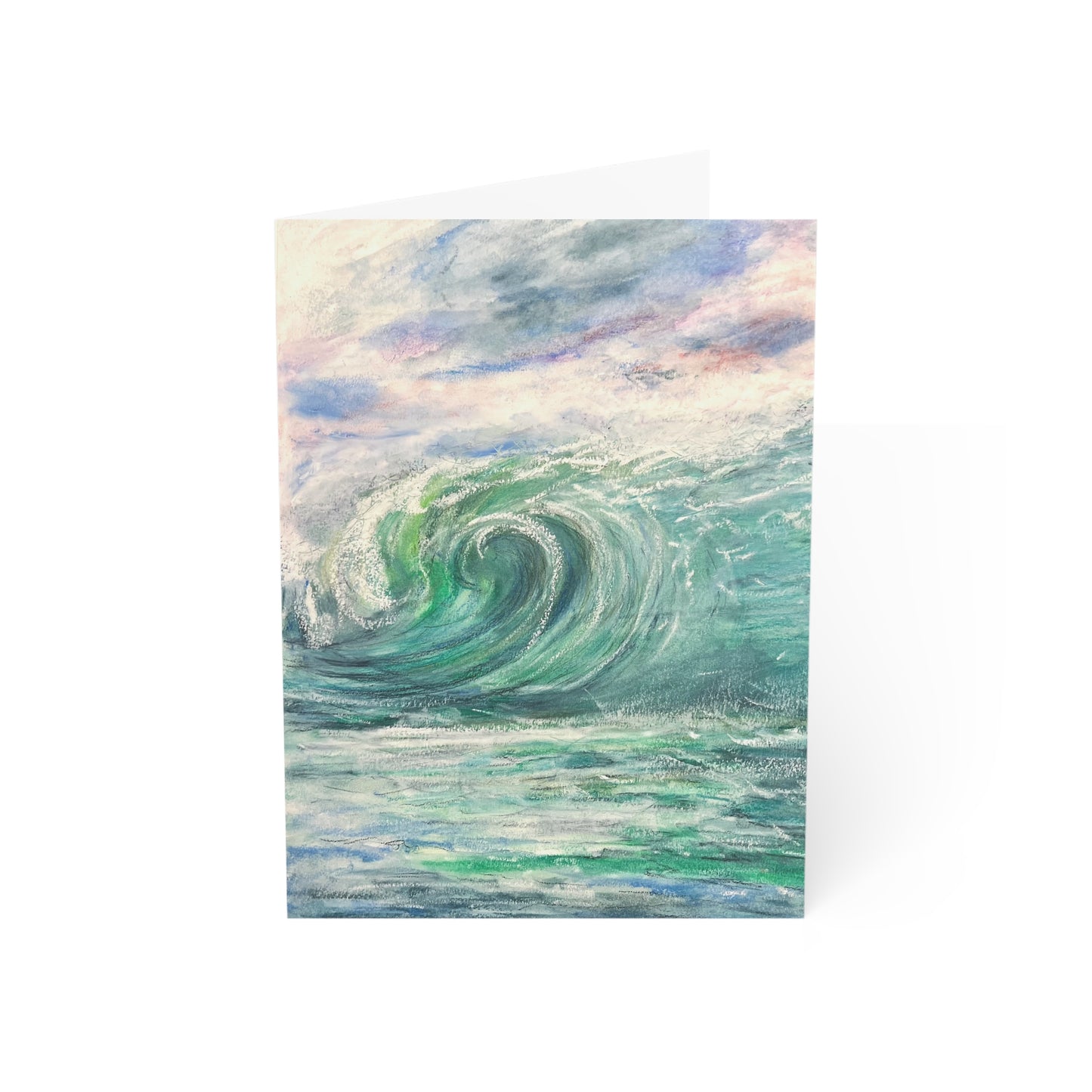 GREETING CARDS (1, 10, 30, and 50pcs) - HORIZON'S EMBRACE: A MAJESTIC DISTANT WAVE