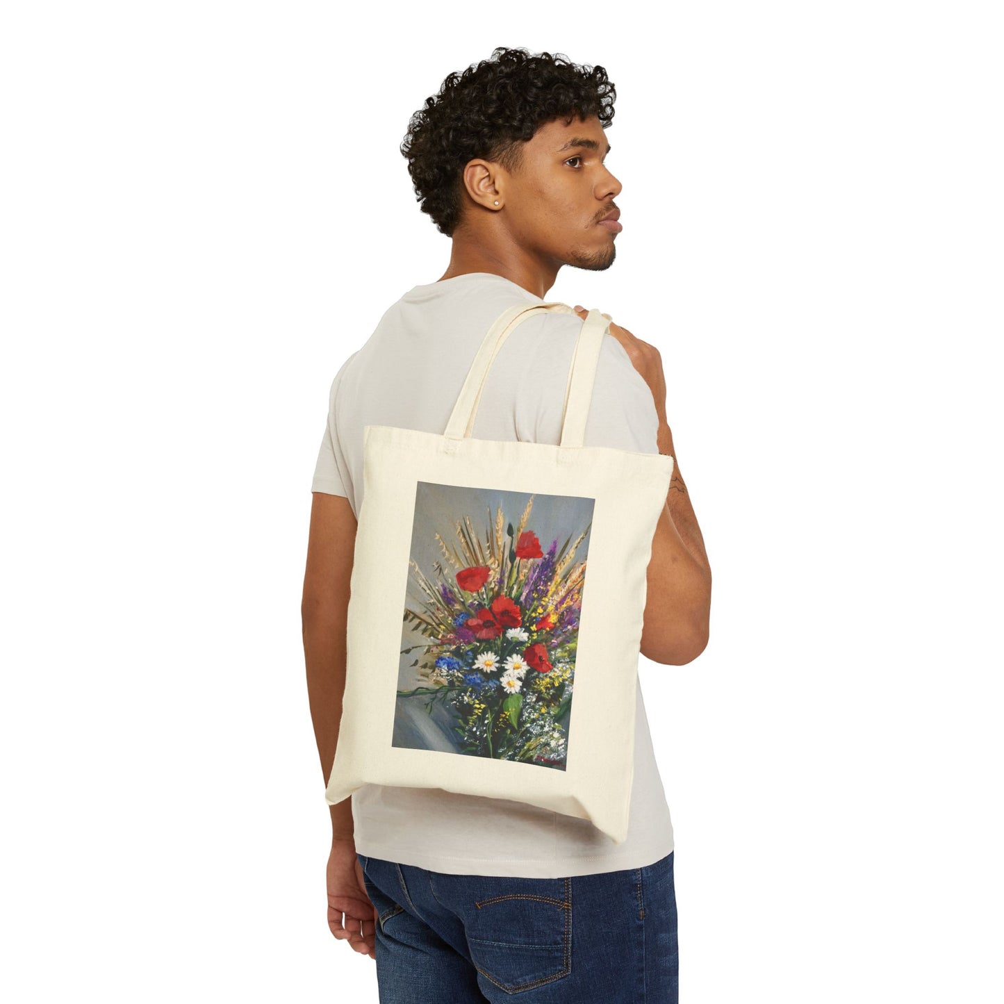 COTTON CANVAS TOTE BAG - BOUQUET OF WILD FLOWERS