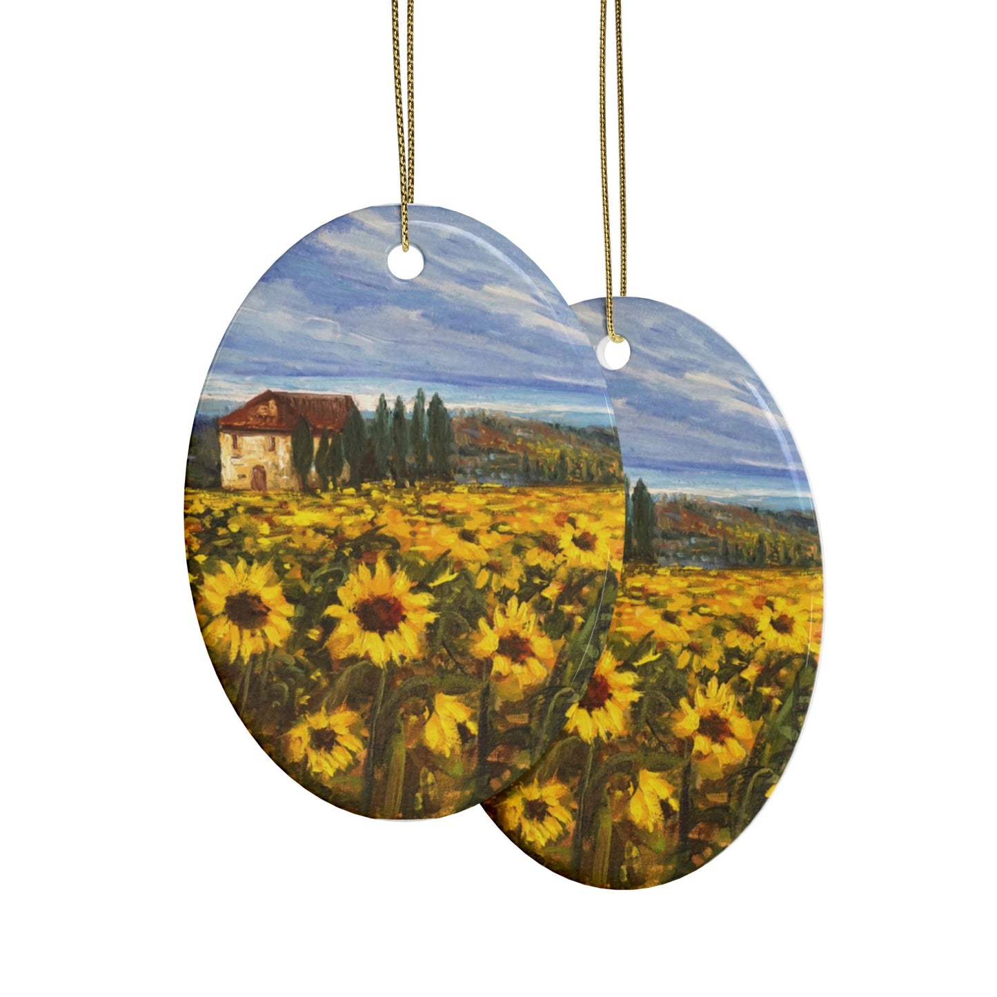 CERAMIC ORNAMENTS - TRANQUILITY: SUNFLOWER FIELD