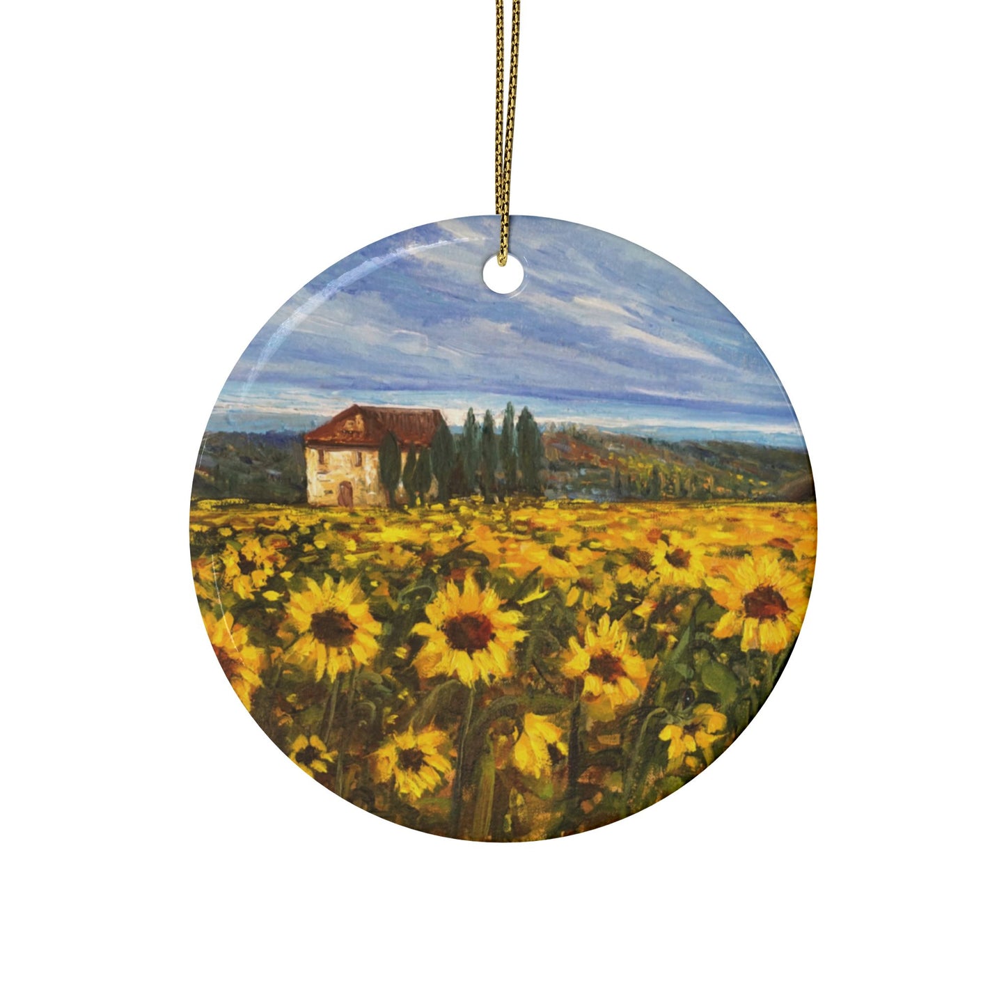 CERAMIC ORNAMENTS - TRANQUILITY: SUNFLOWER FIELD