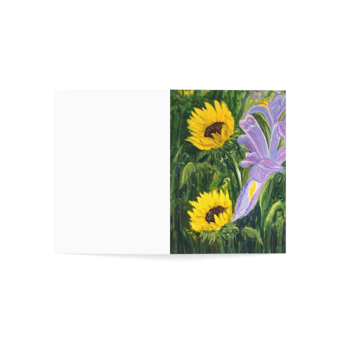 GREETING CARDS (1, 10, 30, and 50pcs) - IRIS AND SUNFLOWERS