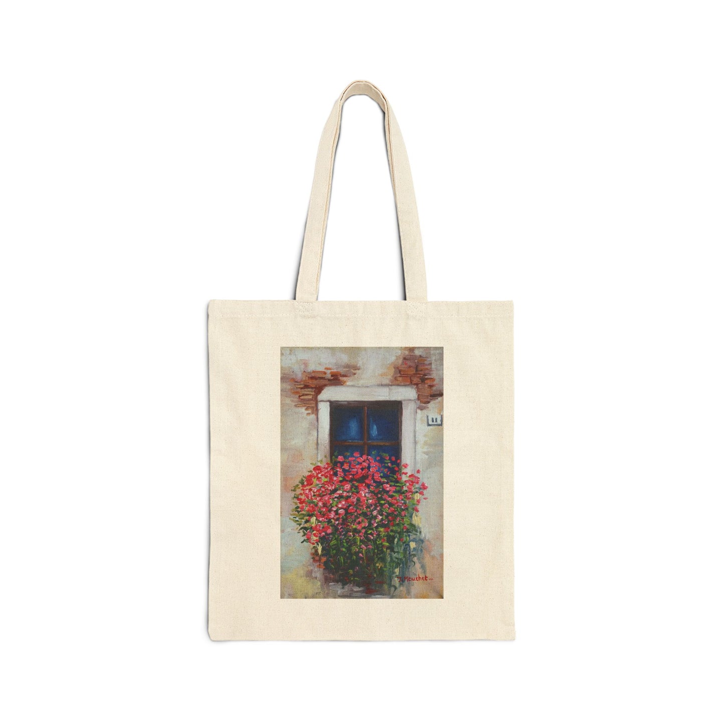 COTTON CANVAS TOTE BAG - BLOOMING FLOWERS