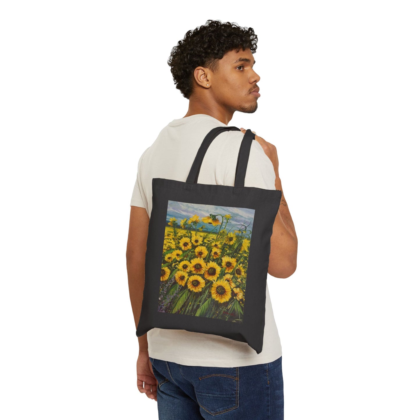 COTTON CANVAS TOTE BAG - SUNFLOWERS