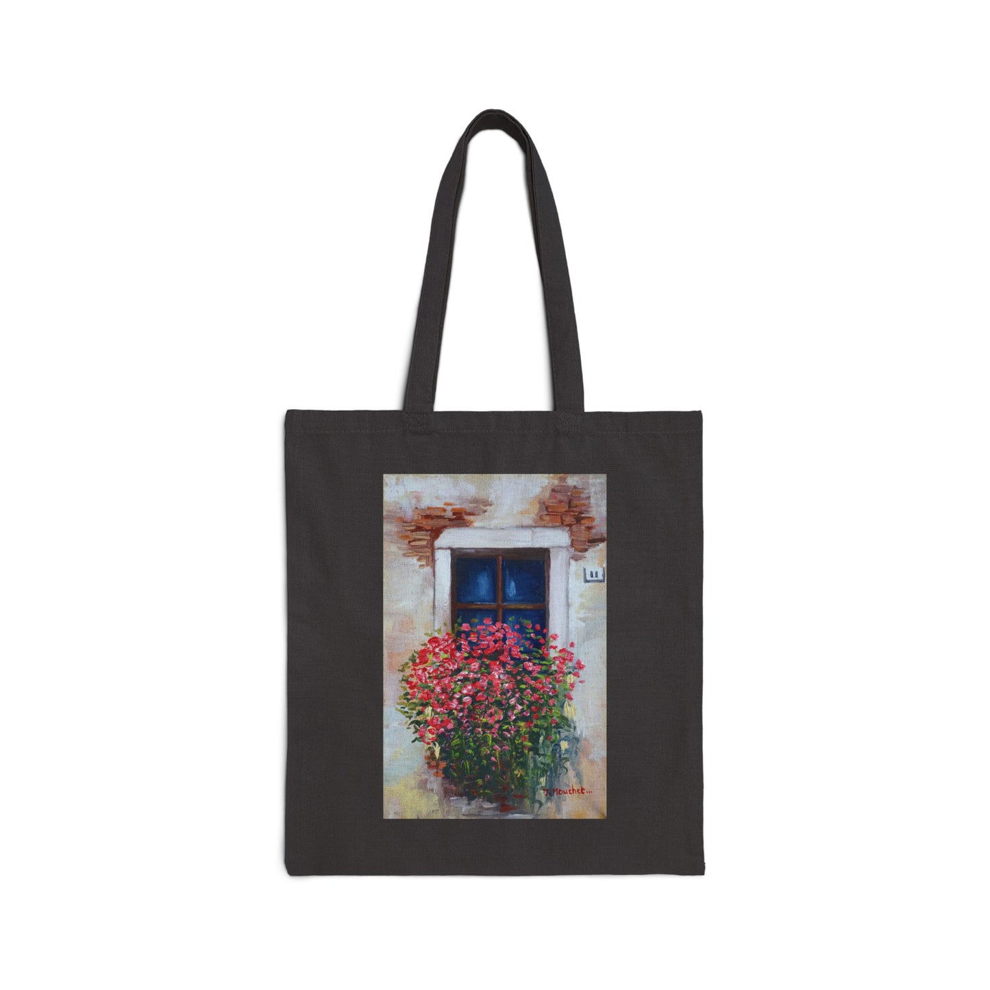 COTTON CANVAS TOTE BAG - BLOOMING FLOWERS