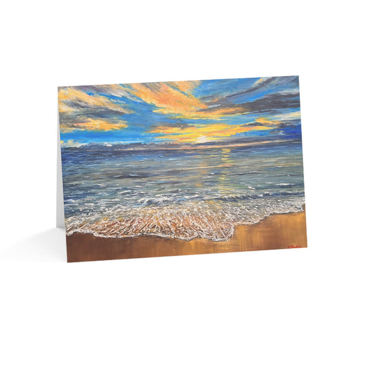 GREETING CARDS (1, 10, 30, and 50pcs) - GOLDEN HORIZON: EMBRACING HAWAII'S BREATHTAKING SUNRISE