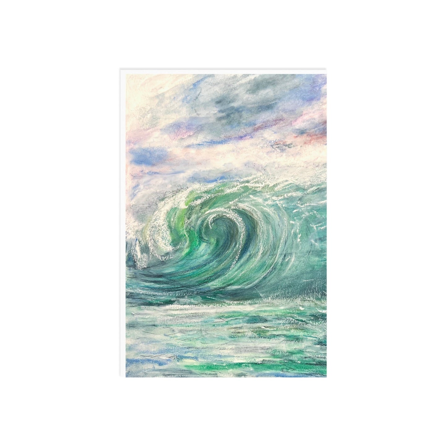 FINE ART POSTCARDS - HORIZON'S EMBRACE: A MAJESTIC DISTANT WAVE