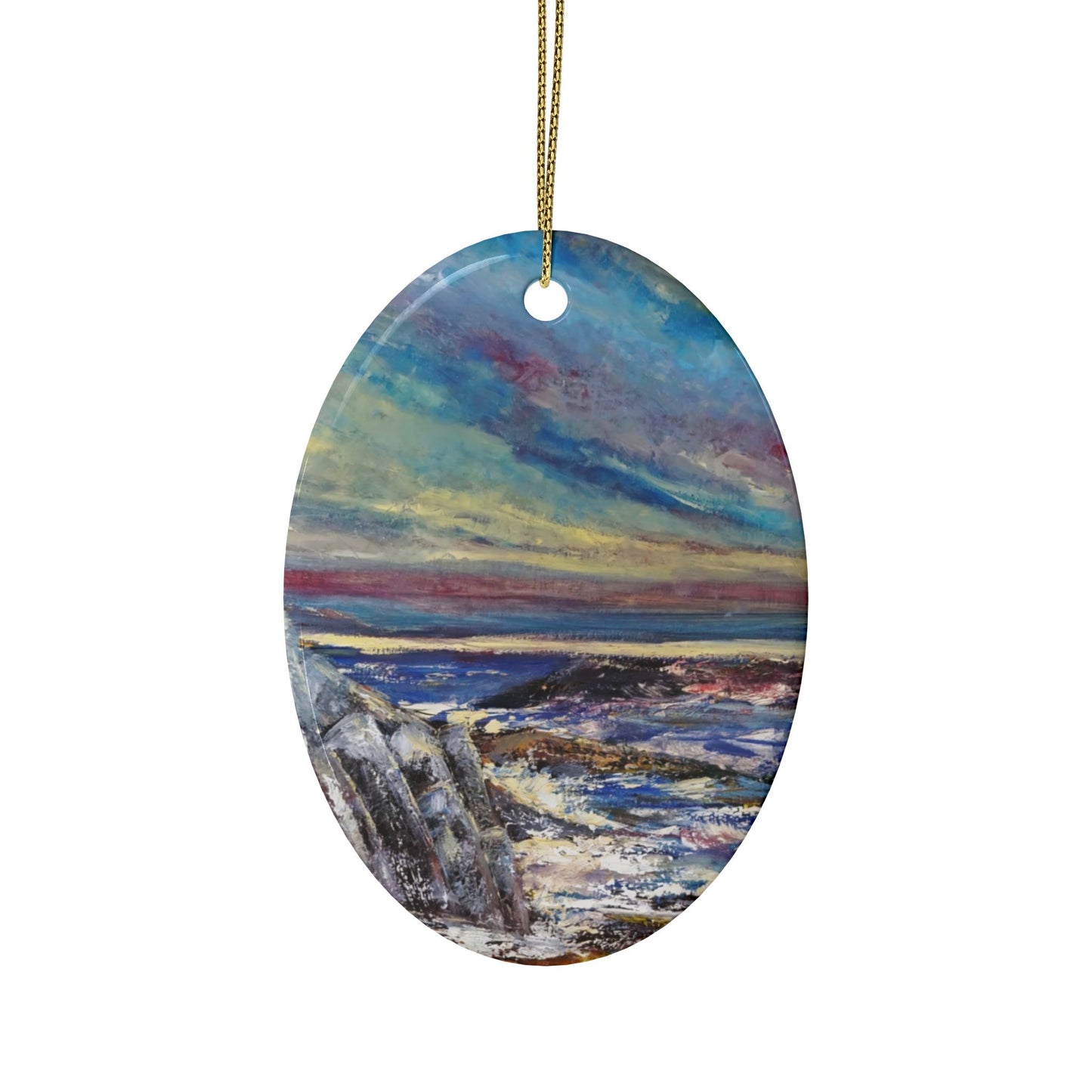 CERAMIC ORNAMENTS - SEASCAPE AT SUNDOWN