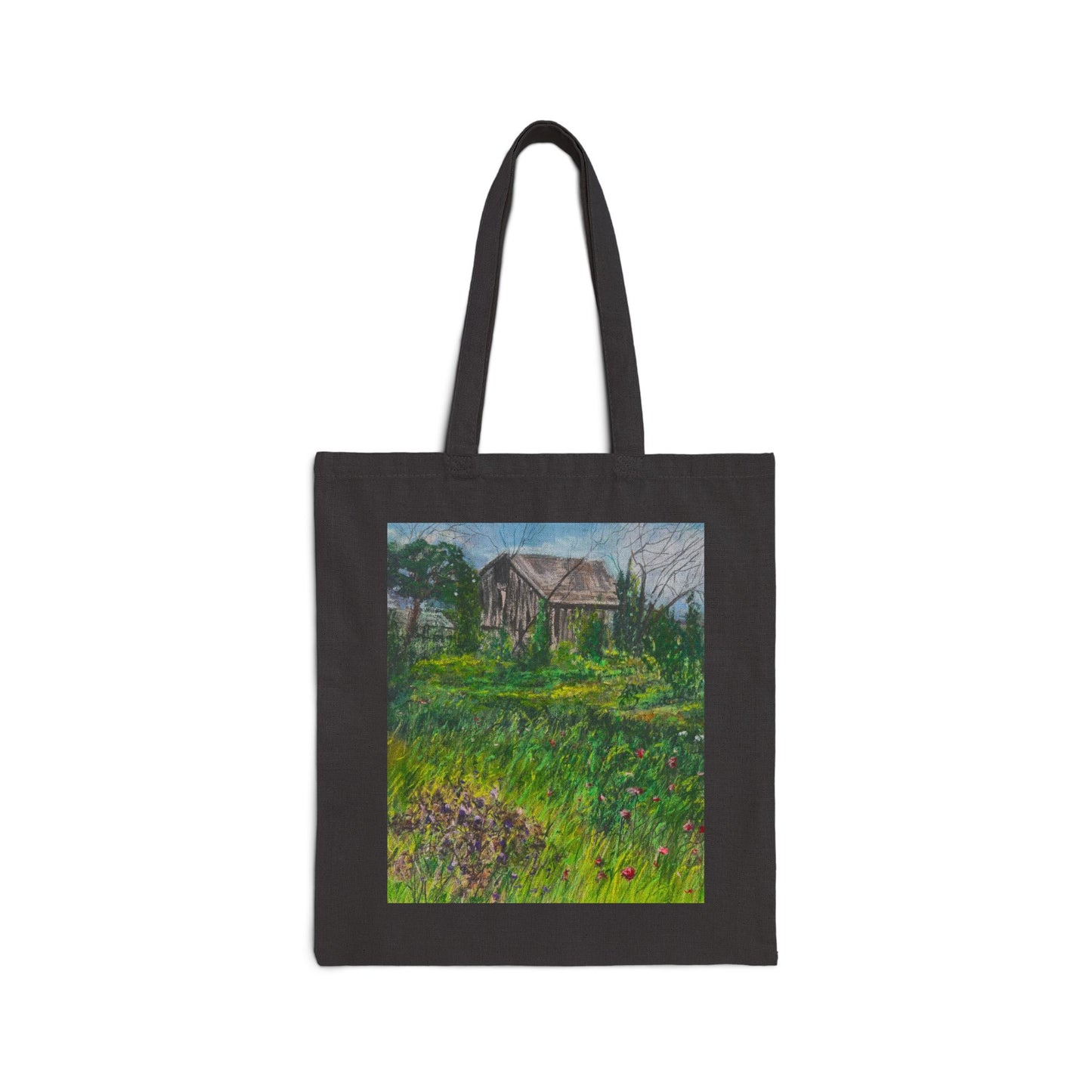 COTTON CANVAS TOTE BAG - TRANQUIL CABIN IN STURGEON BAY