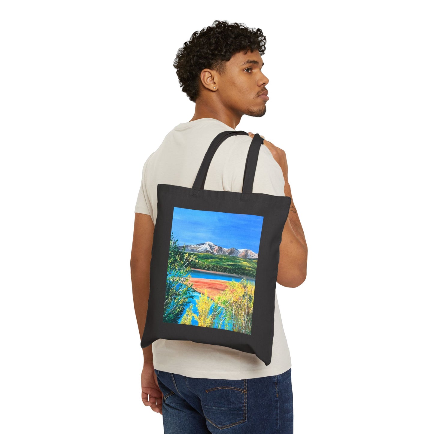 COTTON CANVAS TOTE BAG - PIKES PEAK MOUNTAINS