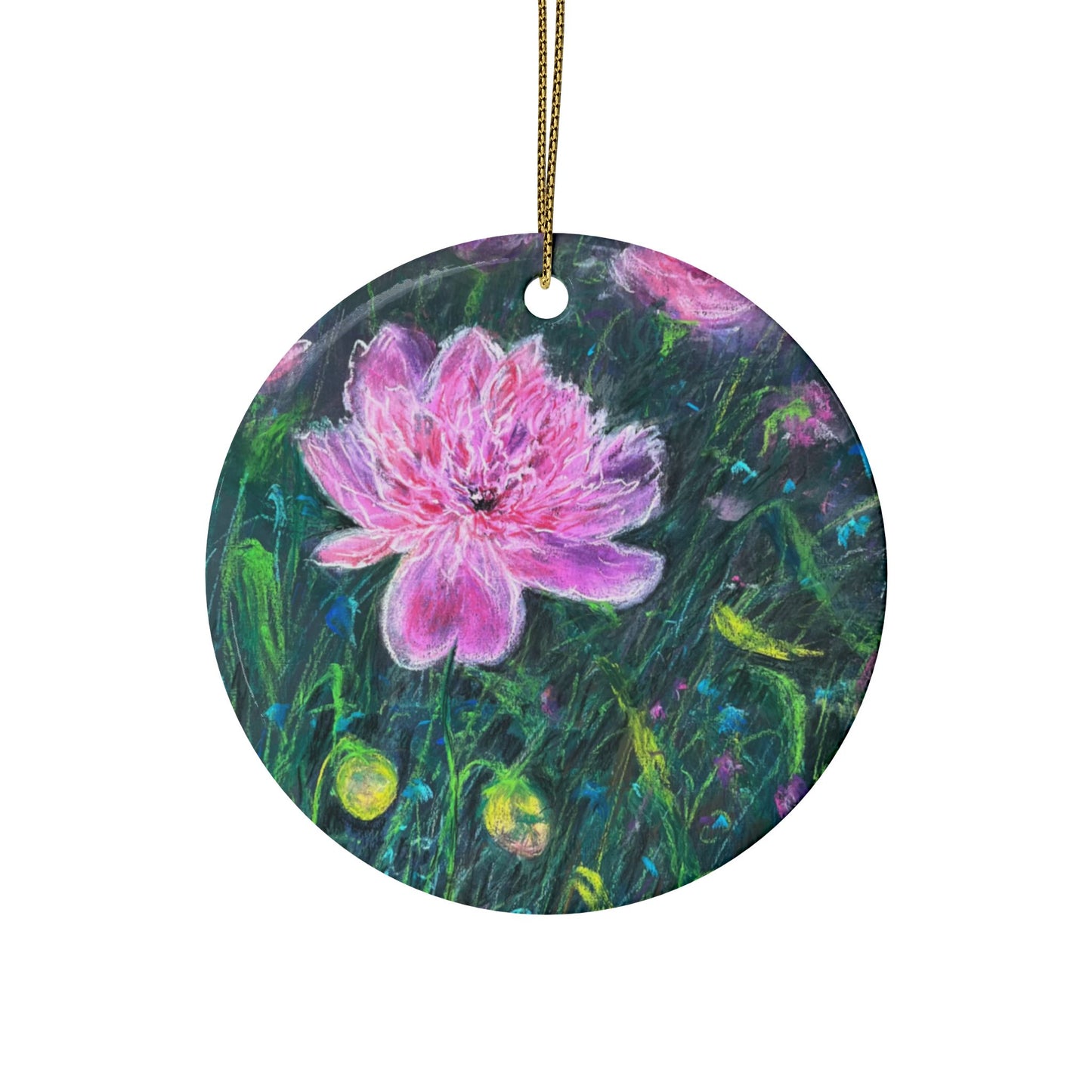 CERAMIC ORNAMENTS - PINK BLOSSOMS: SERENE ELEGANCE