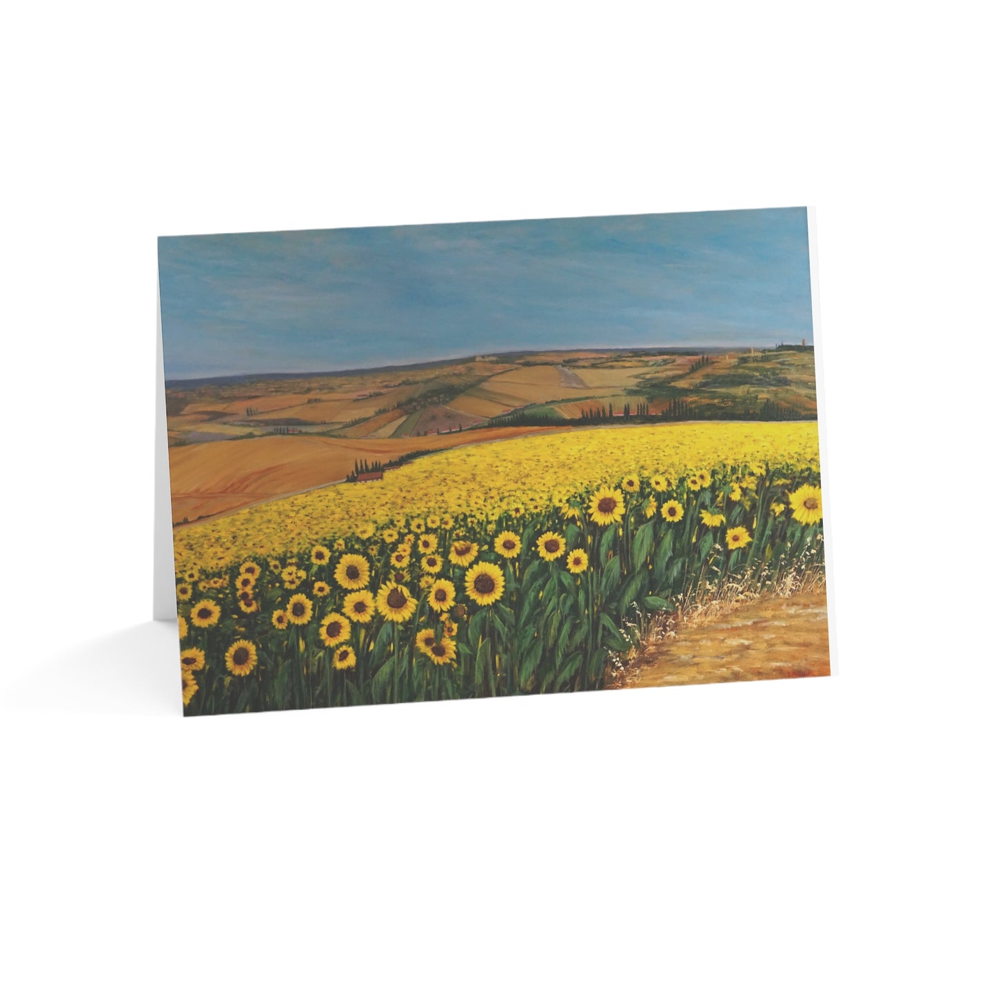 GREETING CARDS (1, 10, 30, and 50pcs) - SUNFLOWER FIELD OF TUSCANY