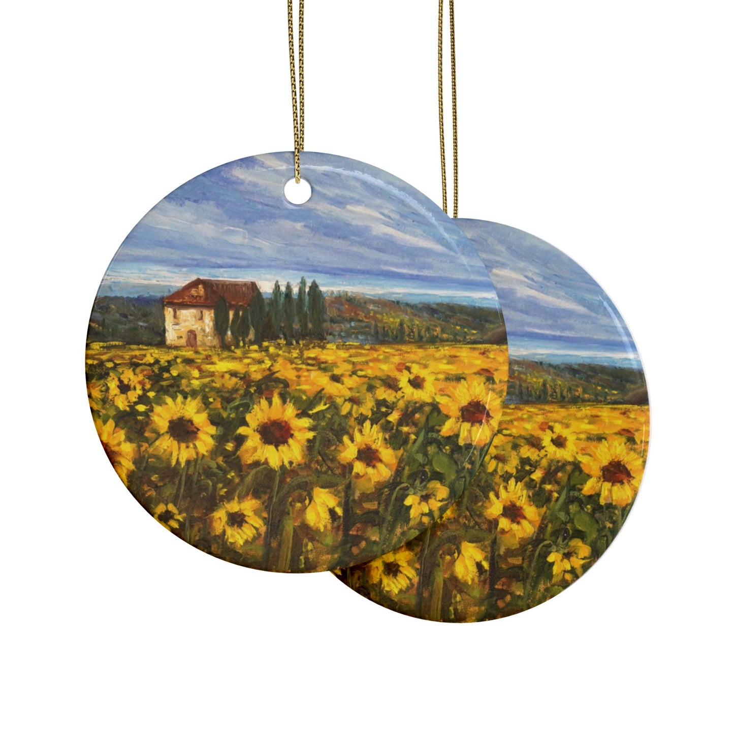 CERAMIC ORNAMENTS - TRANQUILITY: SUNFLOWER FIELD