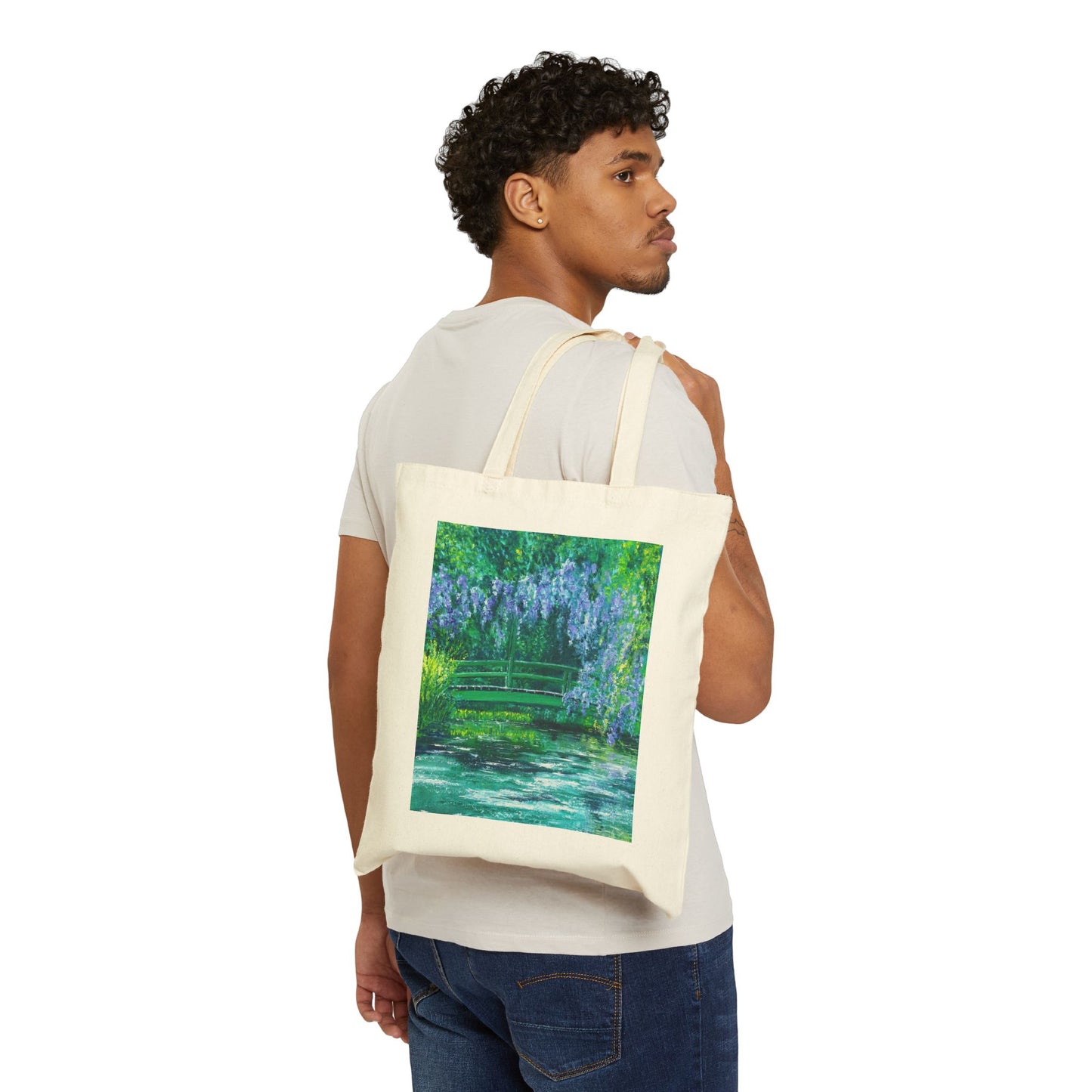 COTTON CANVAS TOTE BAG - NATURE'S REFLECTION: BRIDGES OF SERENITY