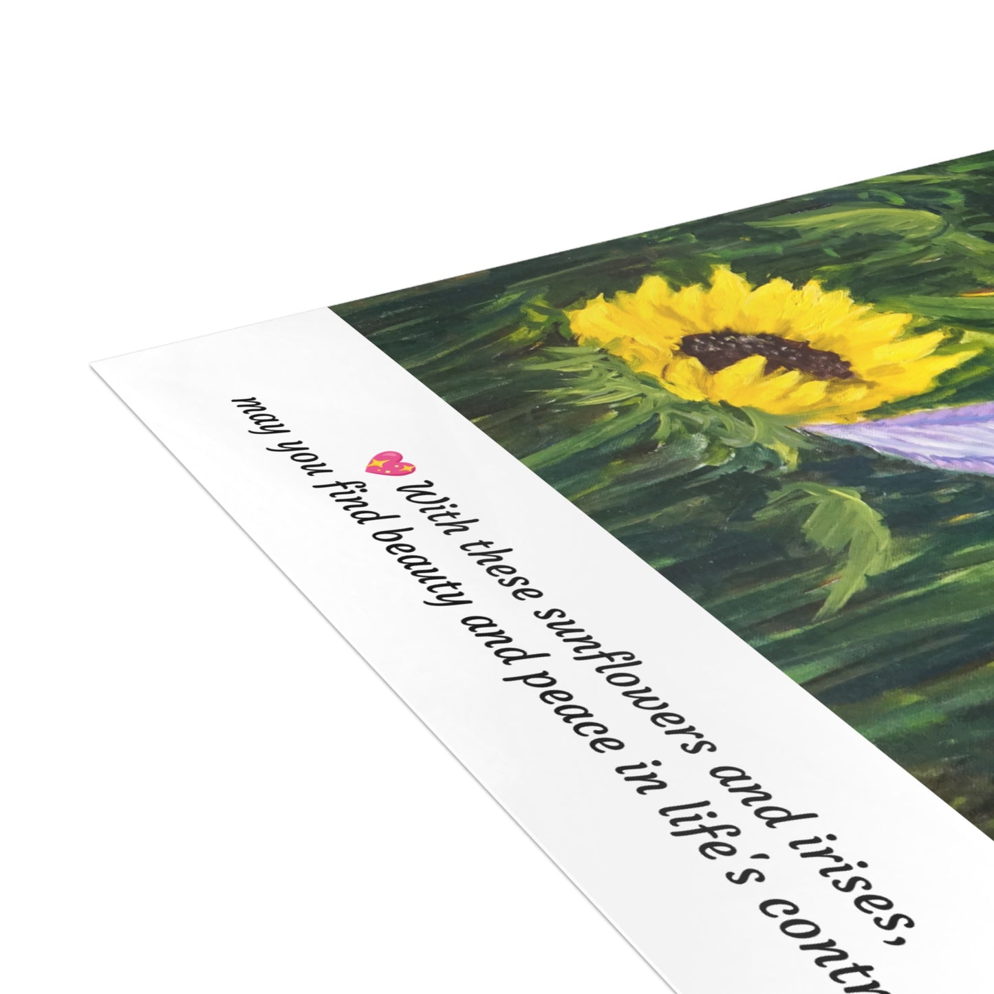 FINE ART POSTCARDS - IRIS AND SUNFLOWERS