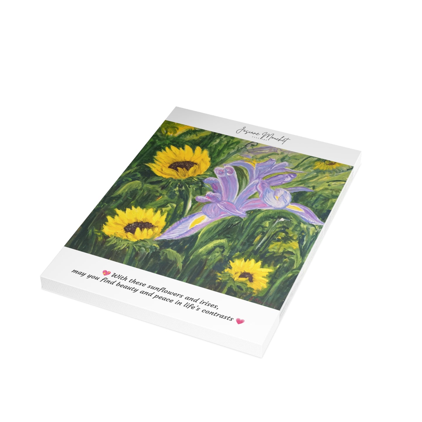 FINE ART POSTCARDS - IRIS AND SUNFLOWERS