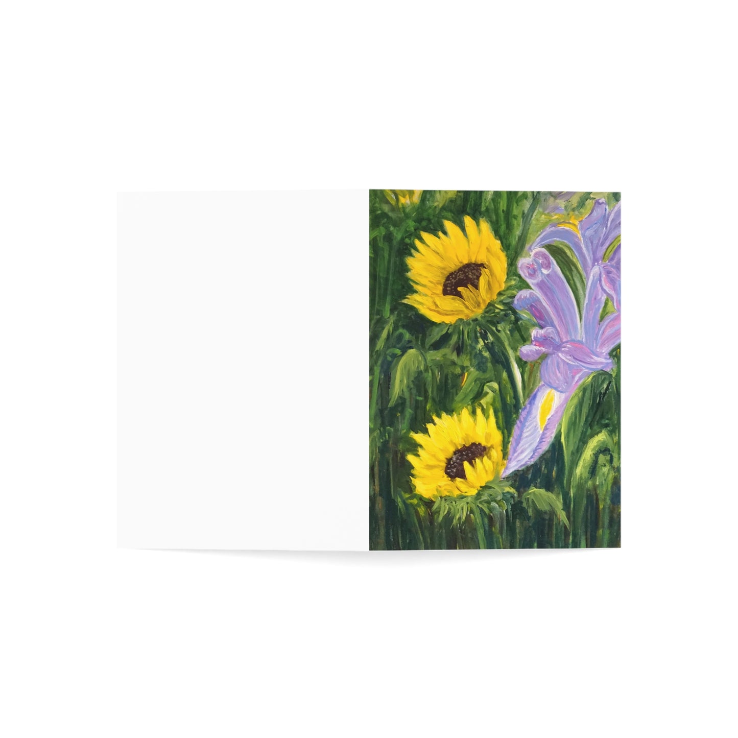 GREETING CARDS (1, 10, 30, and 50pcs) - IRIS AND SUNFLOWERS