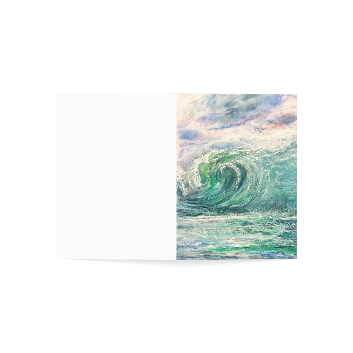 GREETING CARDS (1, 10, 30, and 50pcs) - HORIZON'S EMBRACE: A MAJESTIC DISTANT WAVE