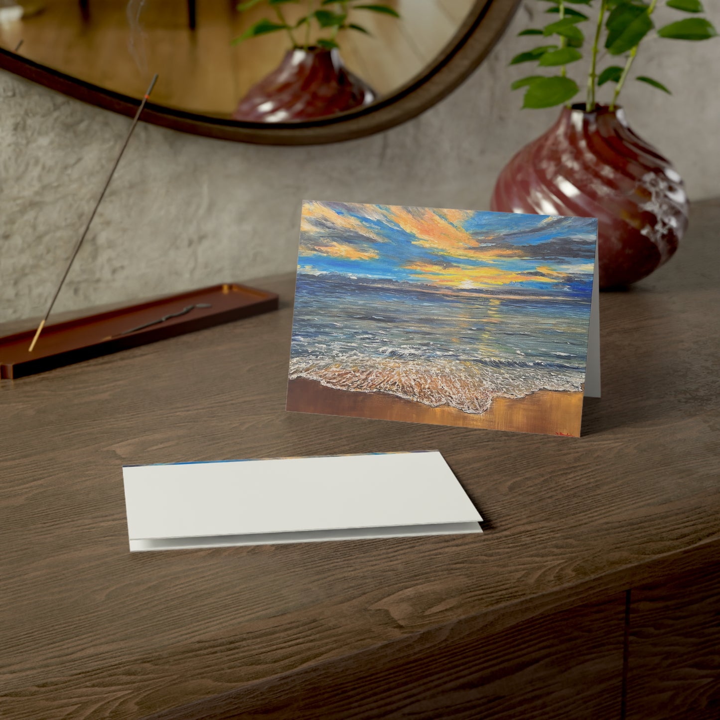 GREETING CARDS (1, 10, 30, and 50pcs) - GOLDEN HORIZON: EMBRACING HAWAII'S BREATHTAKING SUNRISE