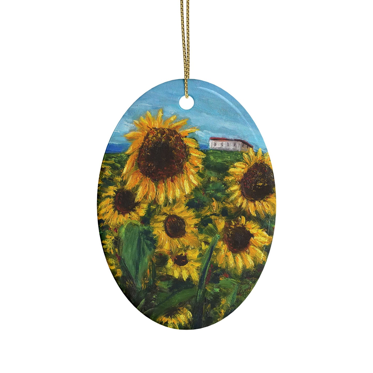 CERAMIC ORNAMENTS -HAPPINESS: A SUNFLOWER HAVEN