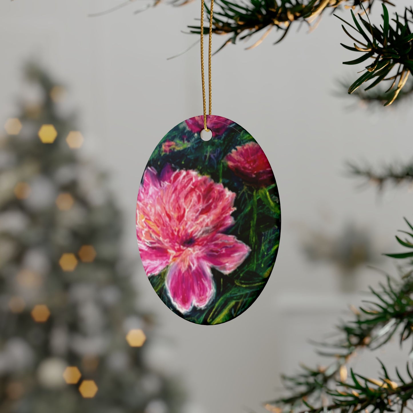 CERAMIC ORNAMENTS - PINK BLOSSOMS: DELICATE PETALS