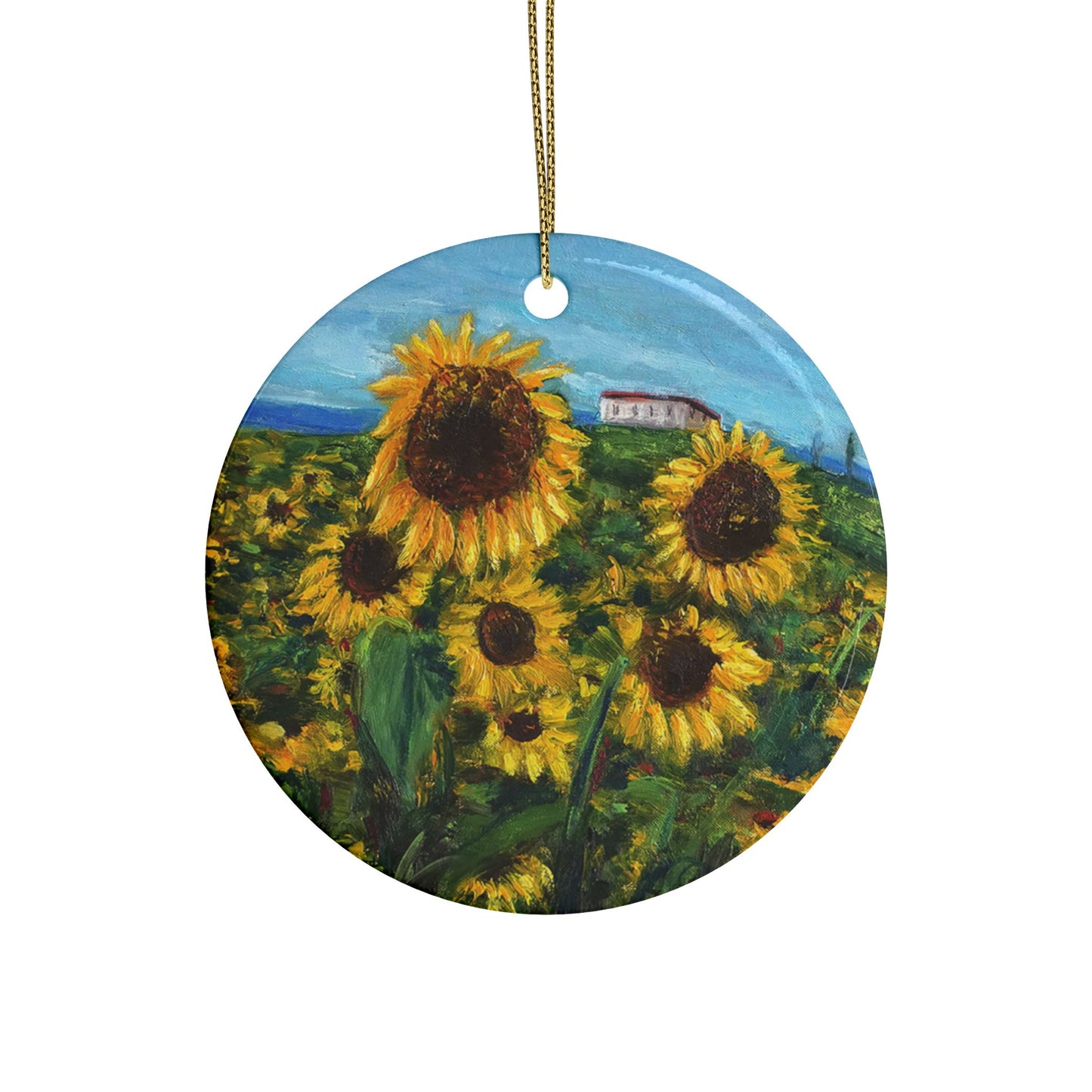 CERAMIC ORNAMENTS -HAPPINESS: A SUNFLOWER HAVEN