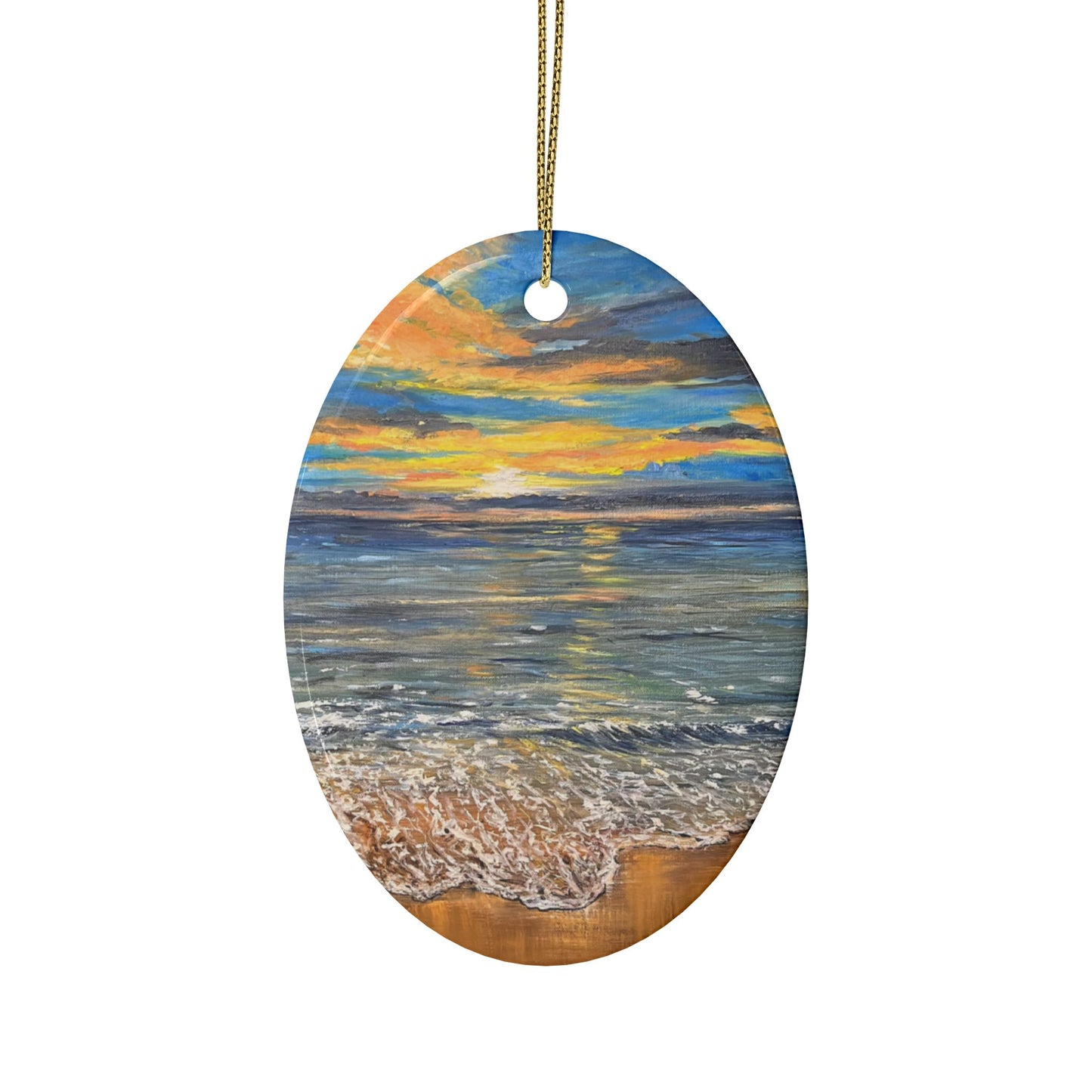 CERAMIC ORNAMENTS - GOLDEN HORIZON: EMBRACING HAWAII'S BREATHTAKING SUNRISE