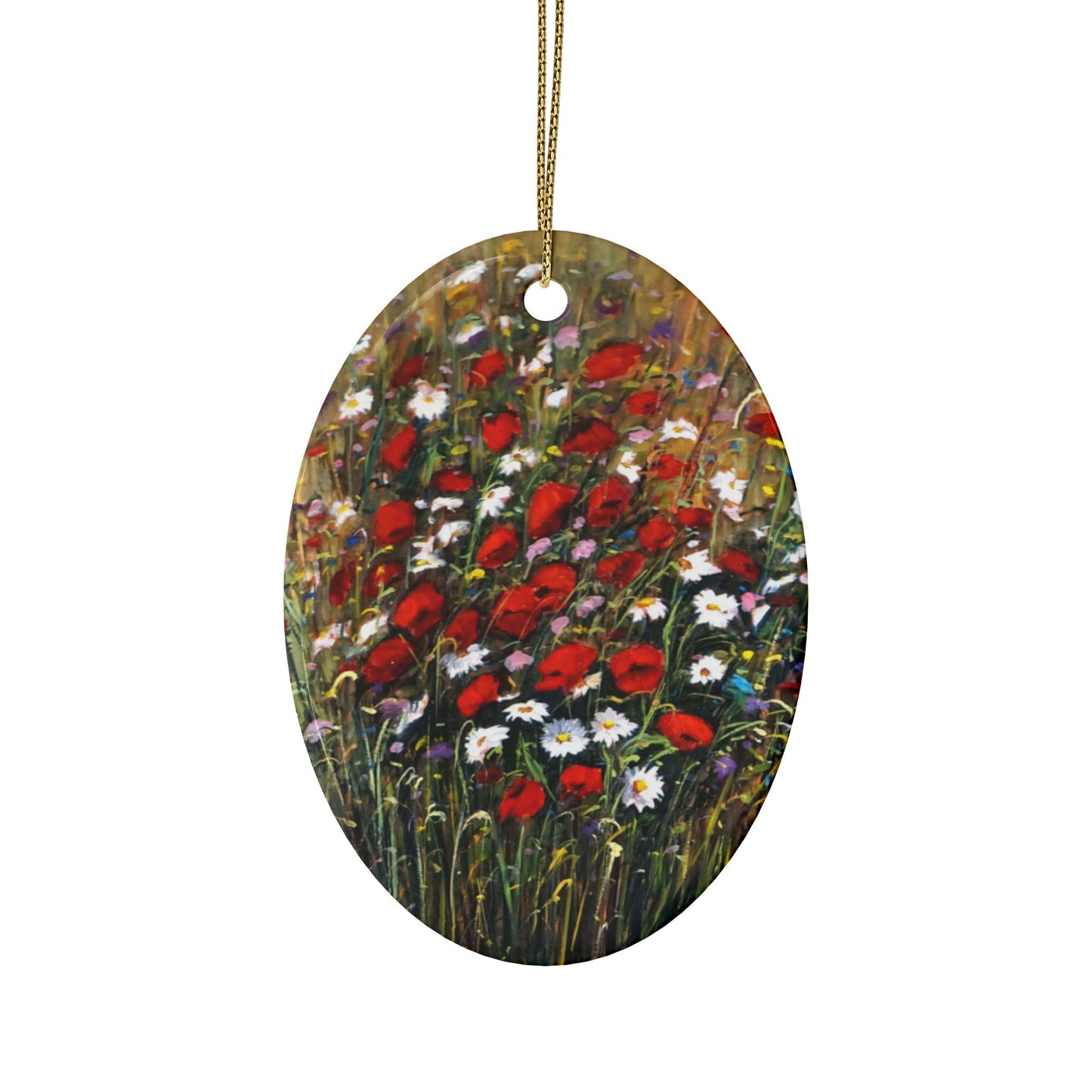 CERAMIC ORNAMENTS - WILD POPPIES AND DAISIES