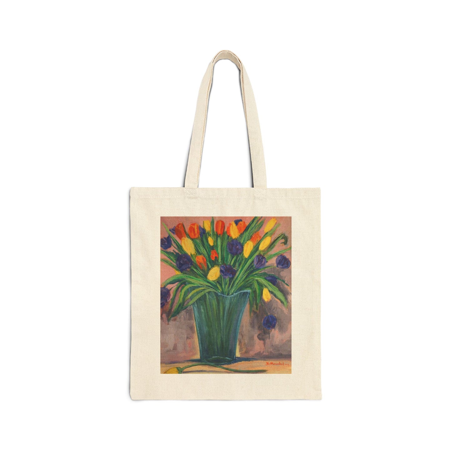 COTTON CANVAS TOTE BAG - BIRTHDAY TULIPS