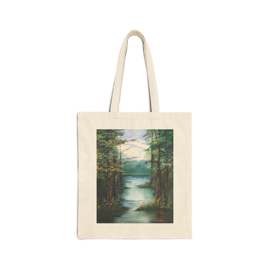 COTTON CANVAS TOTE BAG - THE LAKE