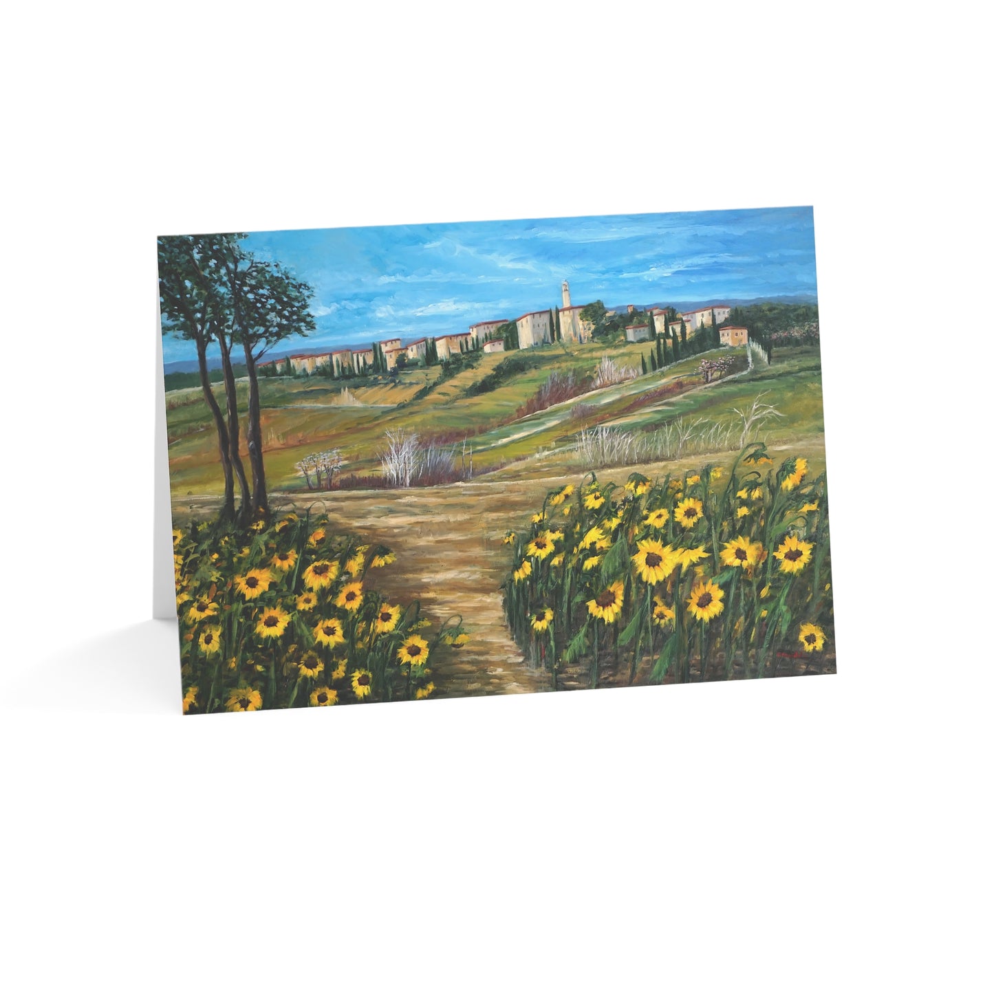 GREETING CARDS (1, 10, 30, and 50pcs)- THE PATH THROUGH THE SUNFLOWER FIELD