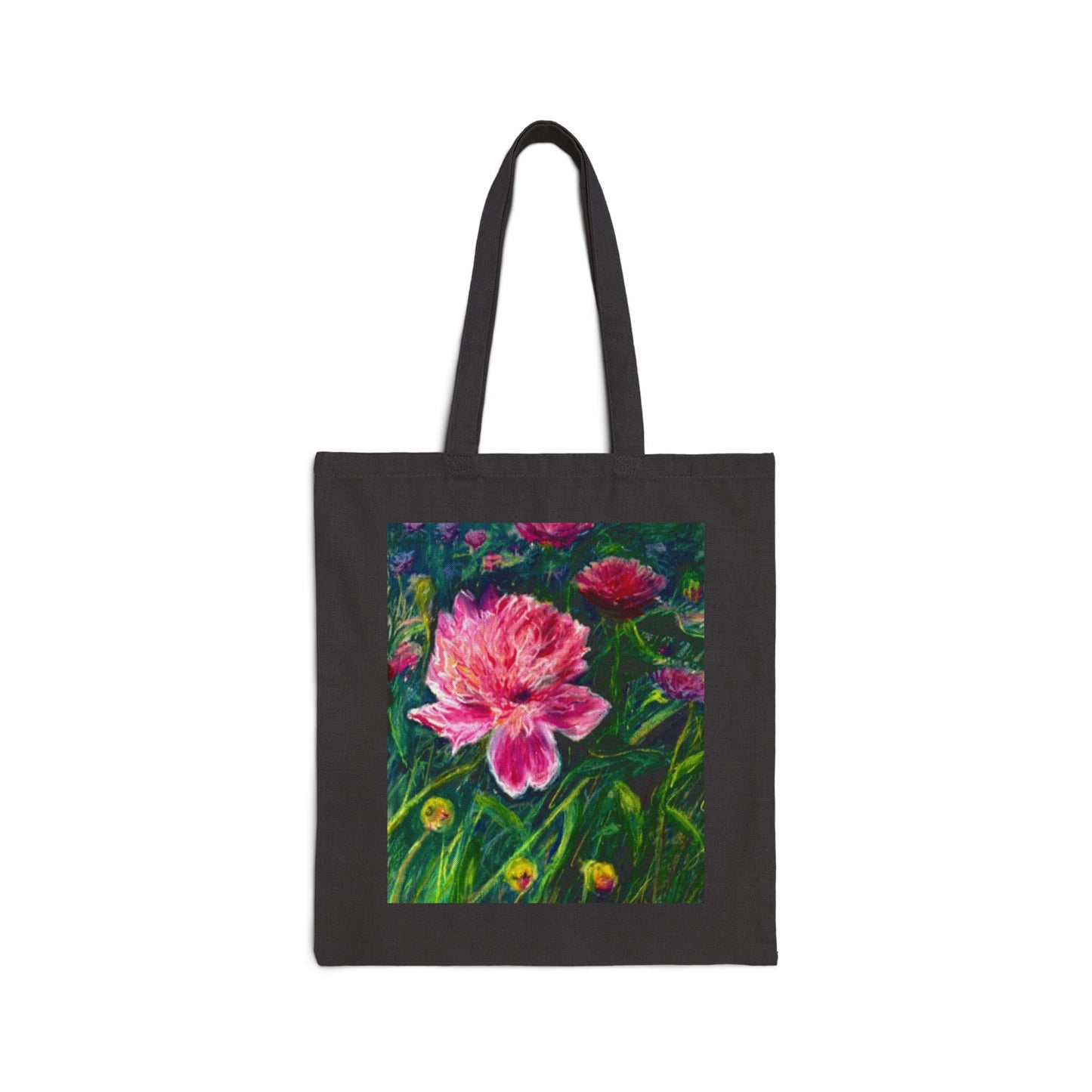 COTTON CANVAS TOTE BAG - PINK BLOSSOMS: DELICATE PETALS