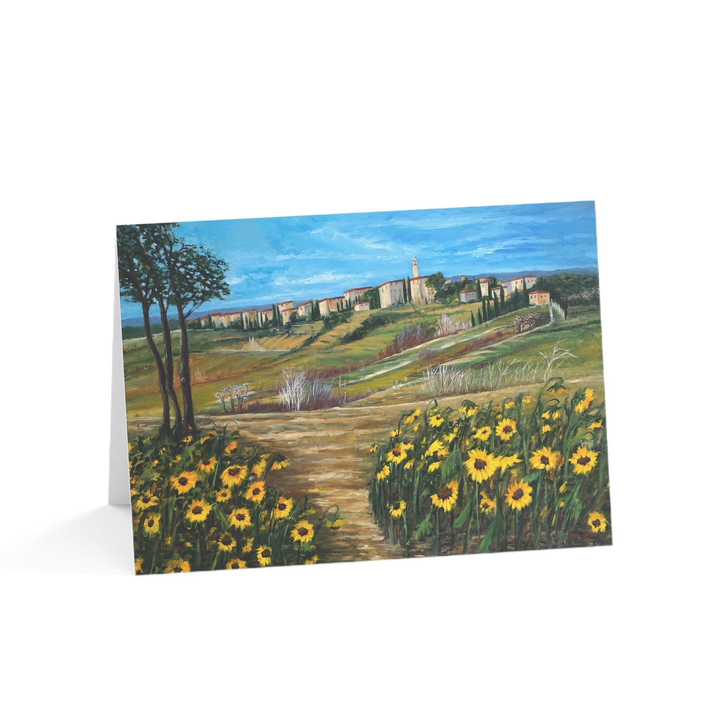 GREETING CARDS (1, 10, 30, and 50pcs) - THE PATH THROUGH THE SUNFLOWER FIELD