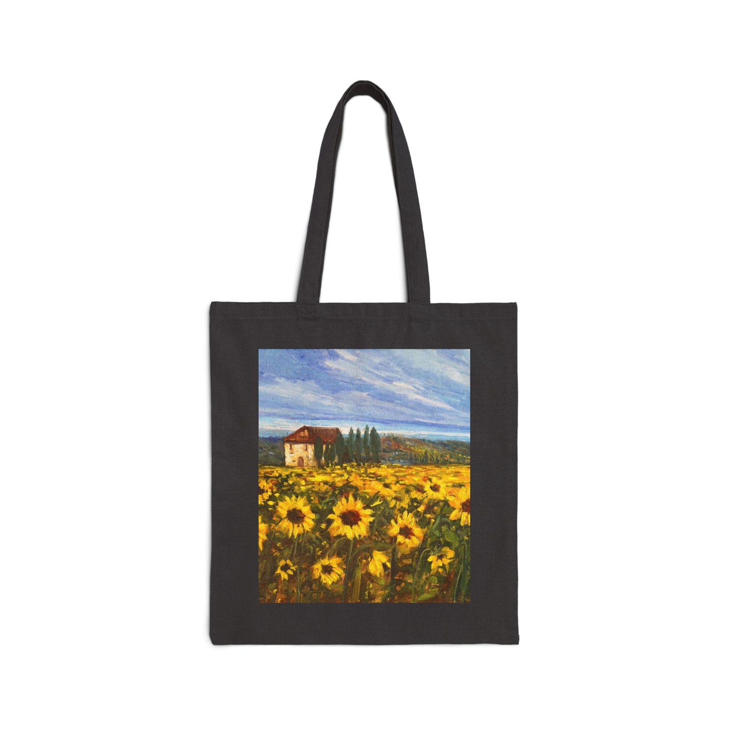 COTTON CANVAS TOTE BAG - TRANQUILITY SUNFLOWER FIELD