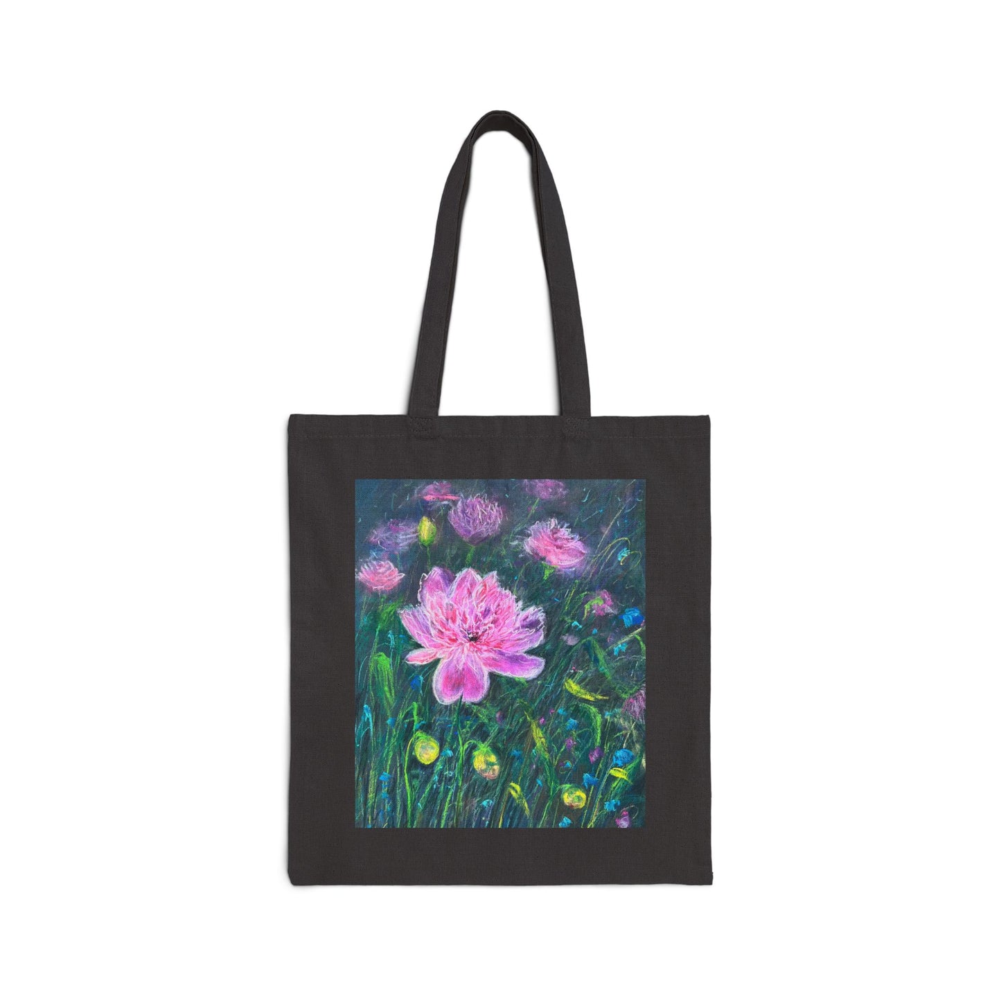 COTTON CANVAS TOTE BAG - PINK BLOSSOMS: SERENE ELEGANCE