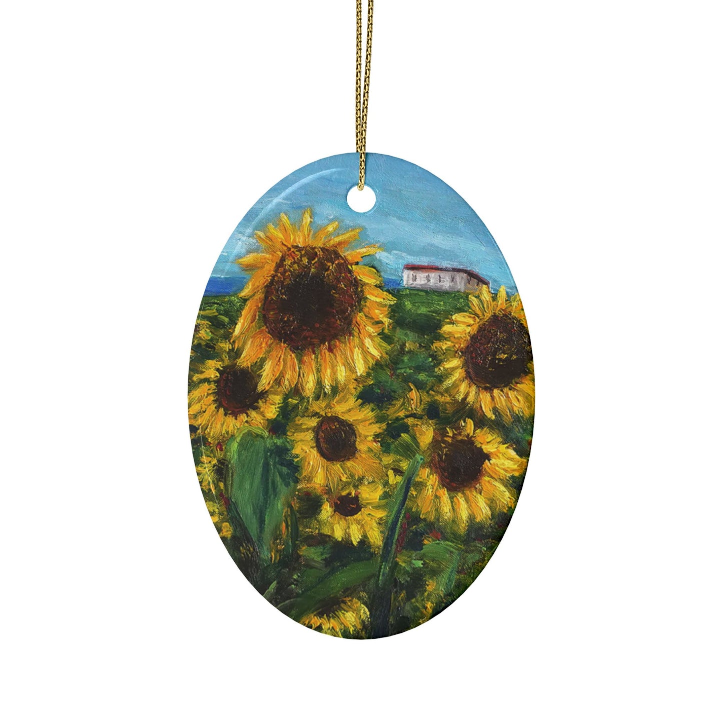 CERAMIC ORNAMENTS -HAPPINESS: A SUNFLOWER HAVEN