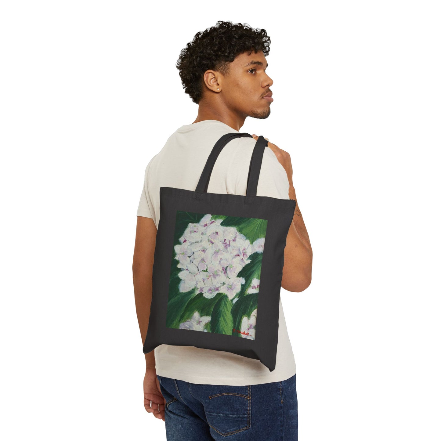 COTTON CANVAS TOTE BAG - MAGNOLIAS