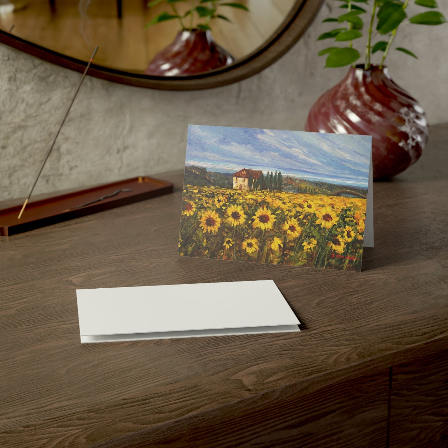 GREETING CARDS (1, 10, 30, and 50pcs) - TRANQUILITY: SUNFLOWER FIELD