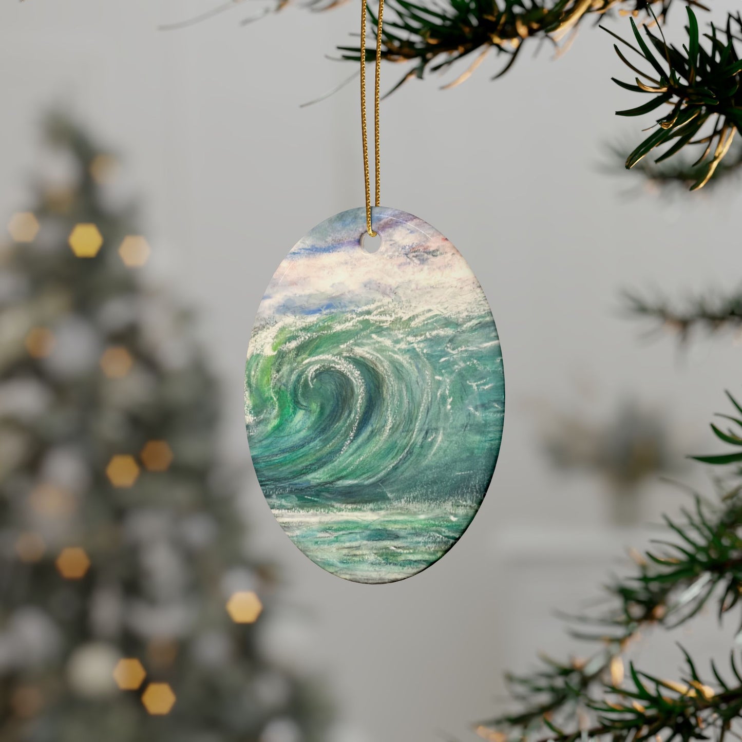 CERAMIC ORNAMENTS - HORIZON'S EMBRACE: A MAJESTIC DISTANT WAVE