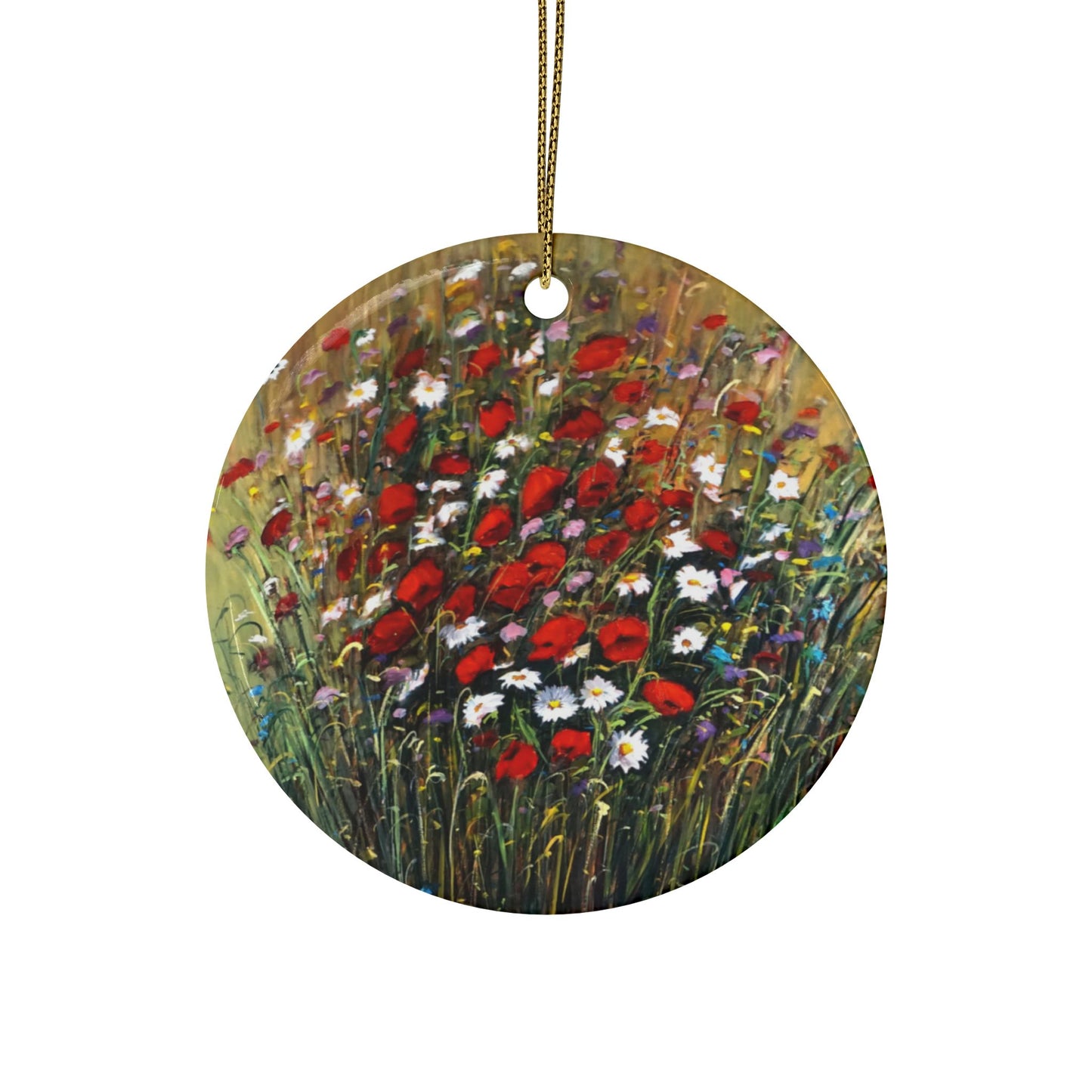 CERAMIC ORNAMENTS - WILD POPPIES AND DAISIES