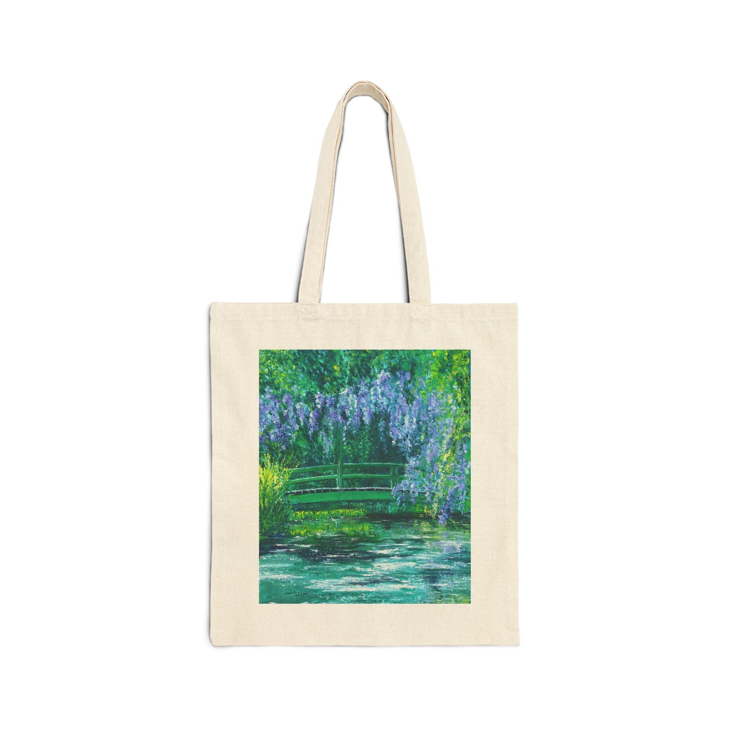 COTTON CANVAS TOTE BAG - NATURE'S REFLECTION: BRIDGES OF SERENITY