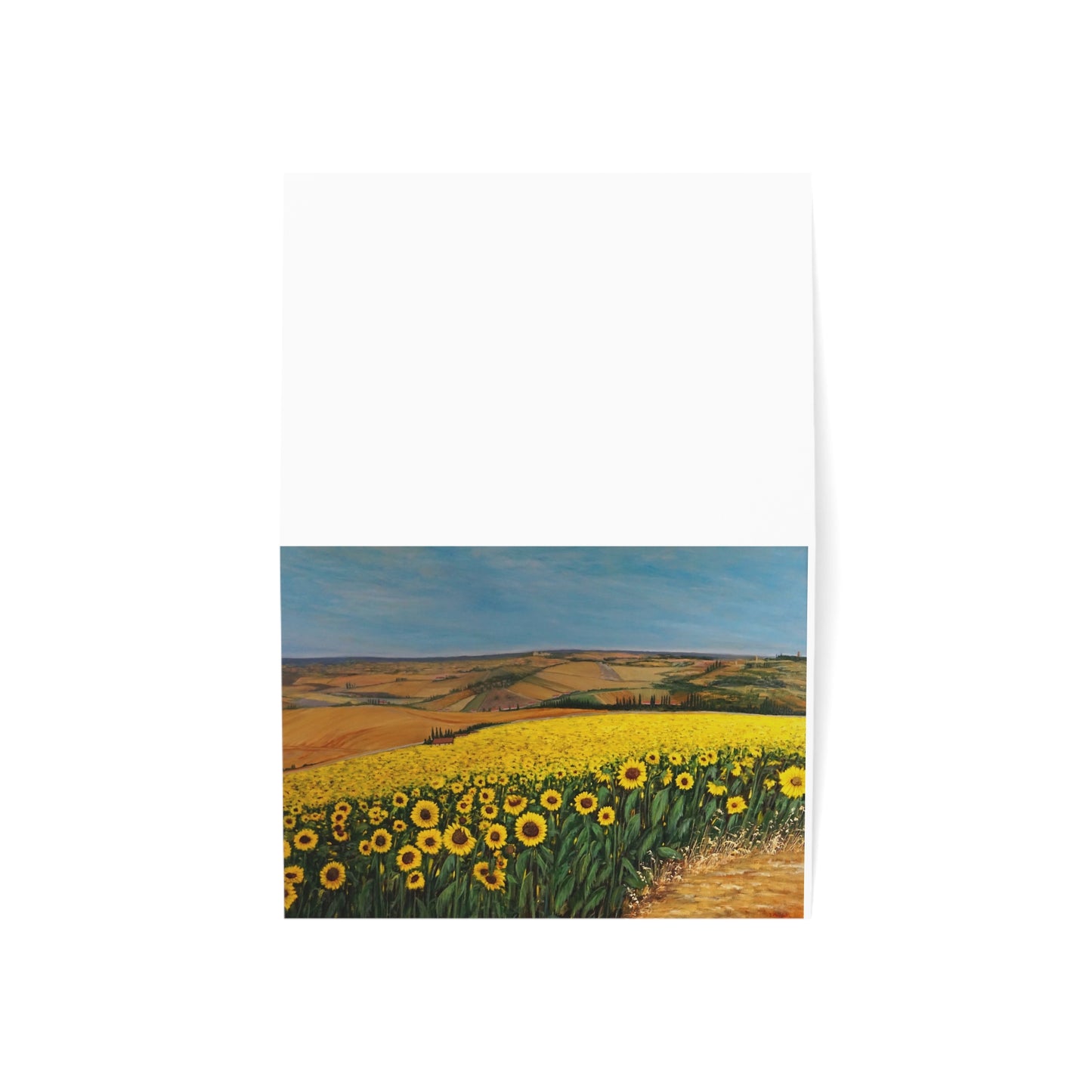 GREETING CARDS (1, 10, 30, and 50pcs) - SUNFLOWER FIELD OF TUSCANY