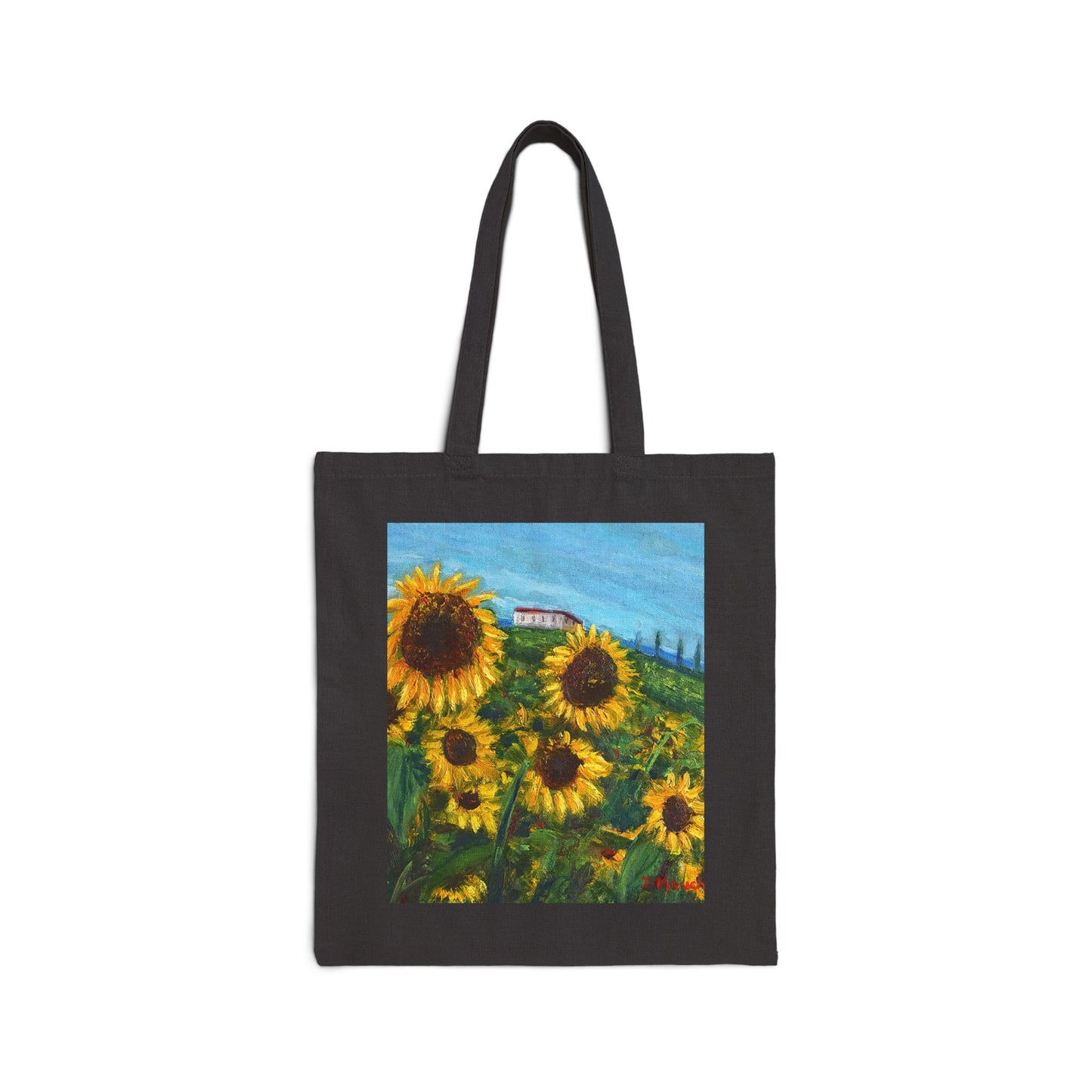 COTTON CANVAS TOTE BAG - HAPPINESS: A SUNFLOWER HAVEN