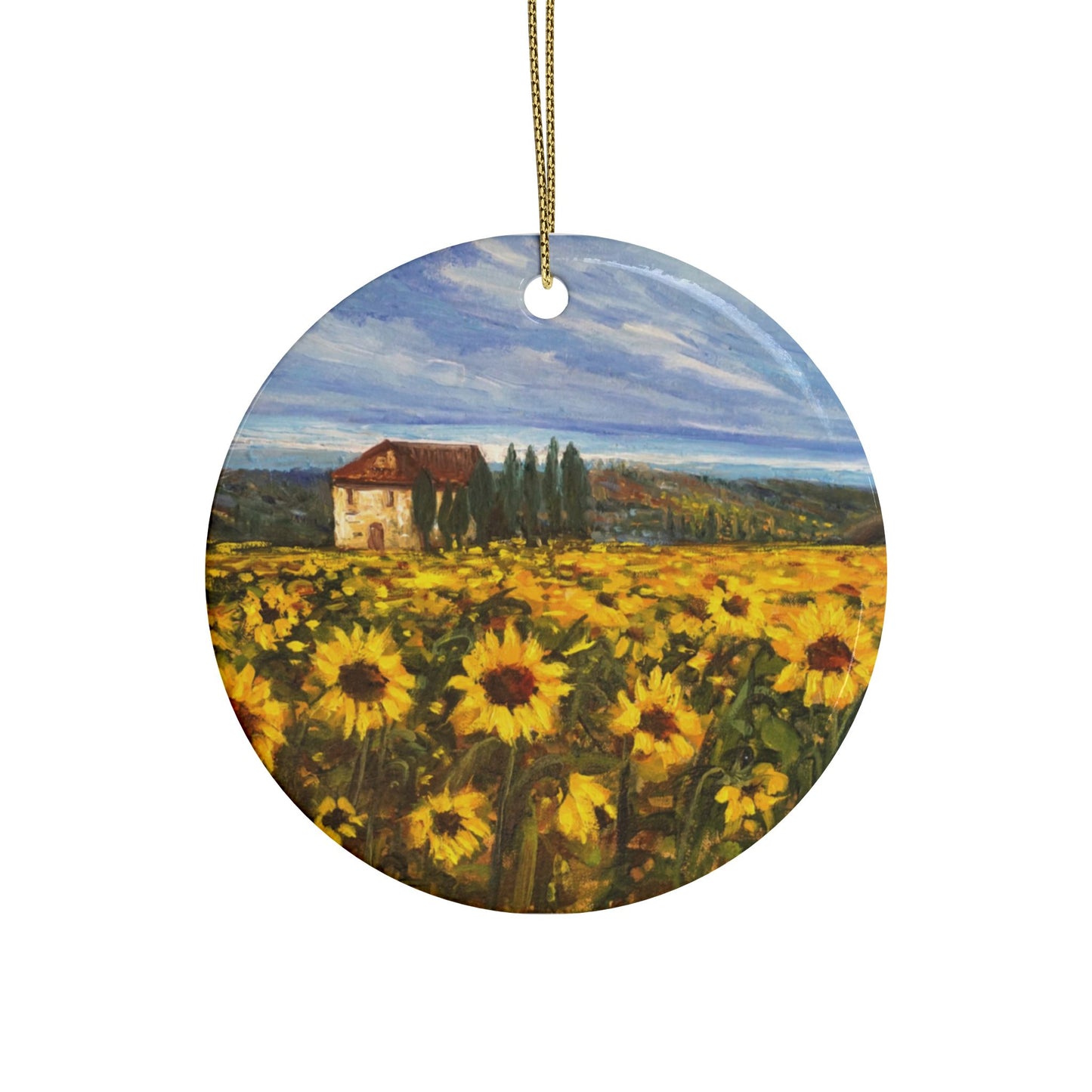 CERAMIC ORNAMENTS - TRANQUILITY: SUNFLOWER FIELD