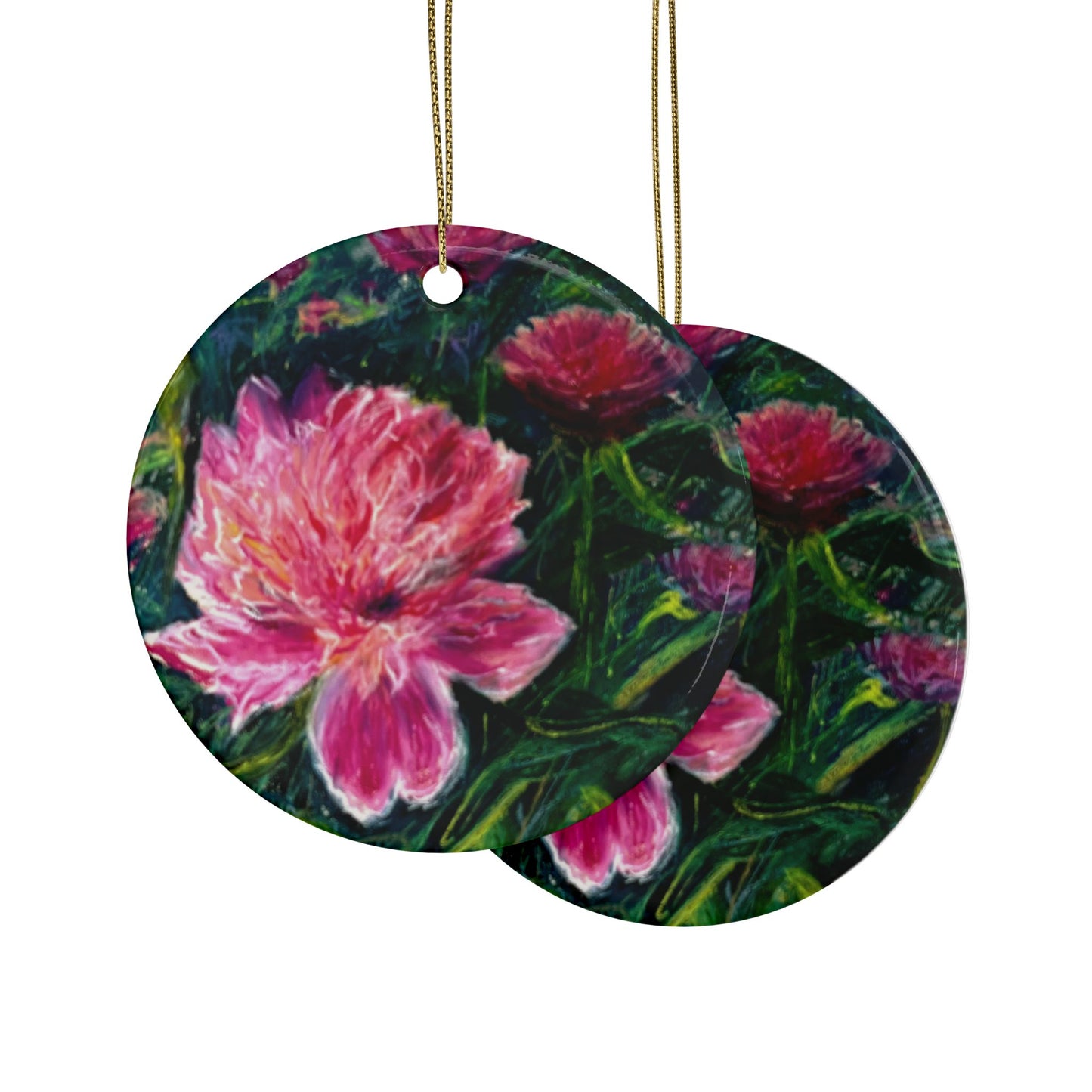 CERAMIC ORNAMENTS - PINK BLOSSOMS: DELICATE PETALS