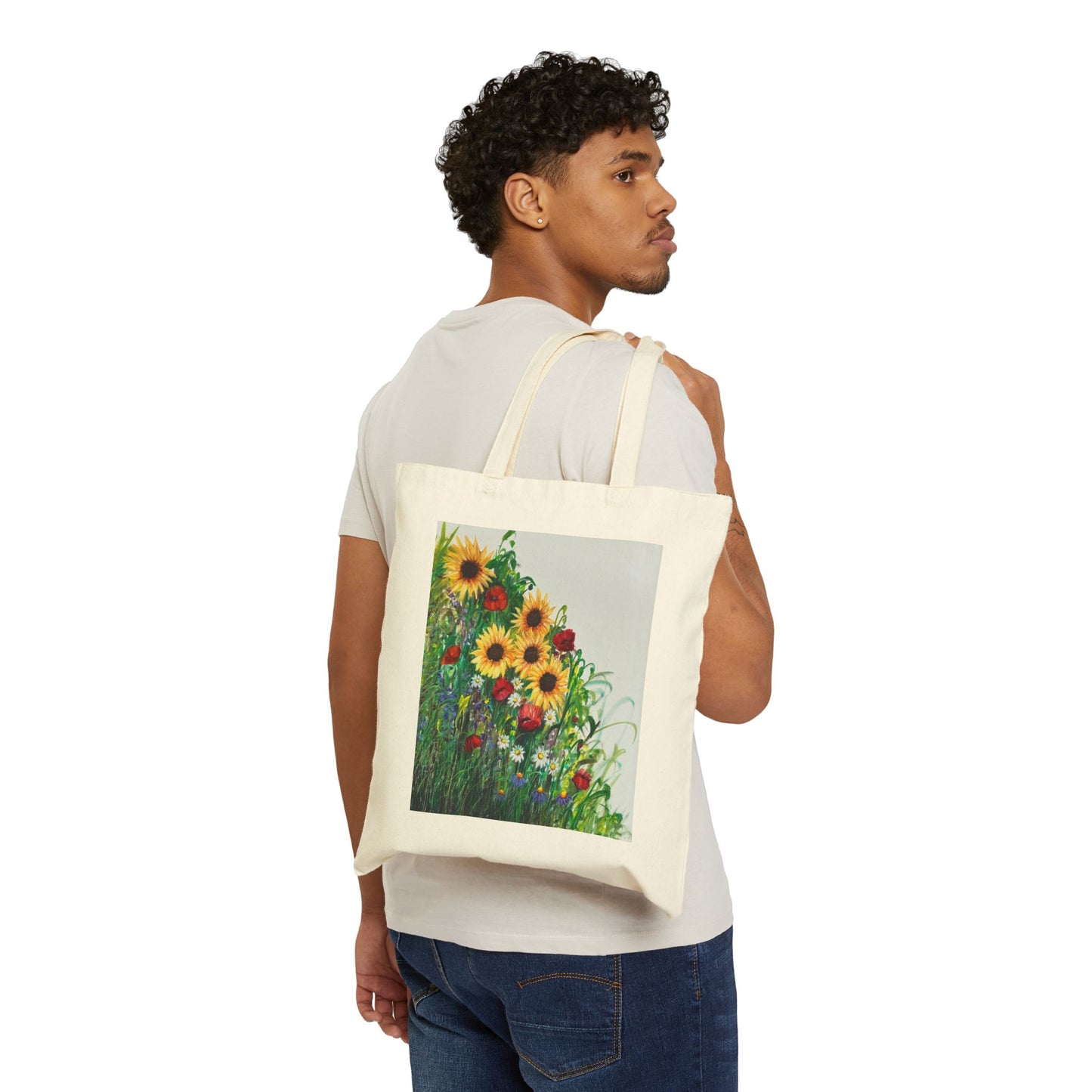 COTTON CANVAS TOTE BAG - SPRINGTIME